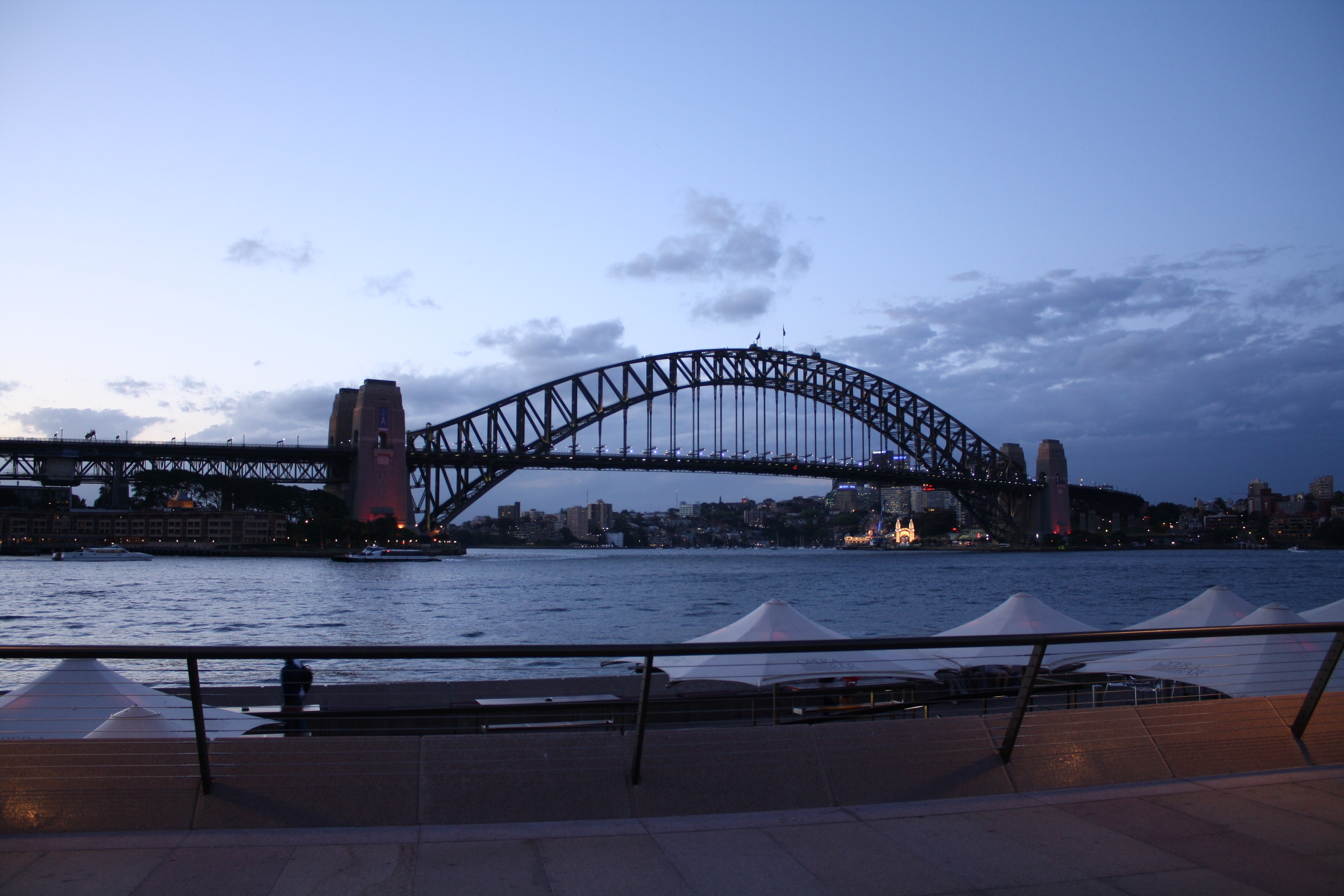 Evening bridge over the river in Sidney