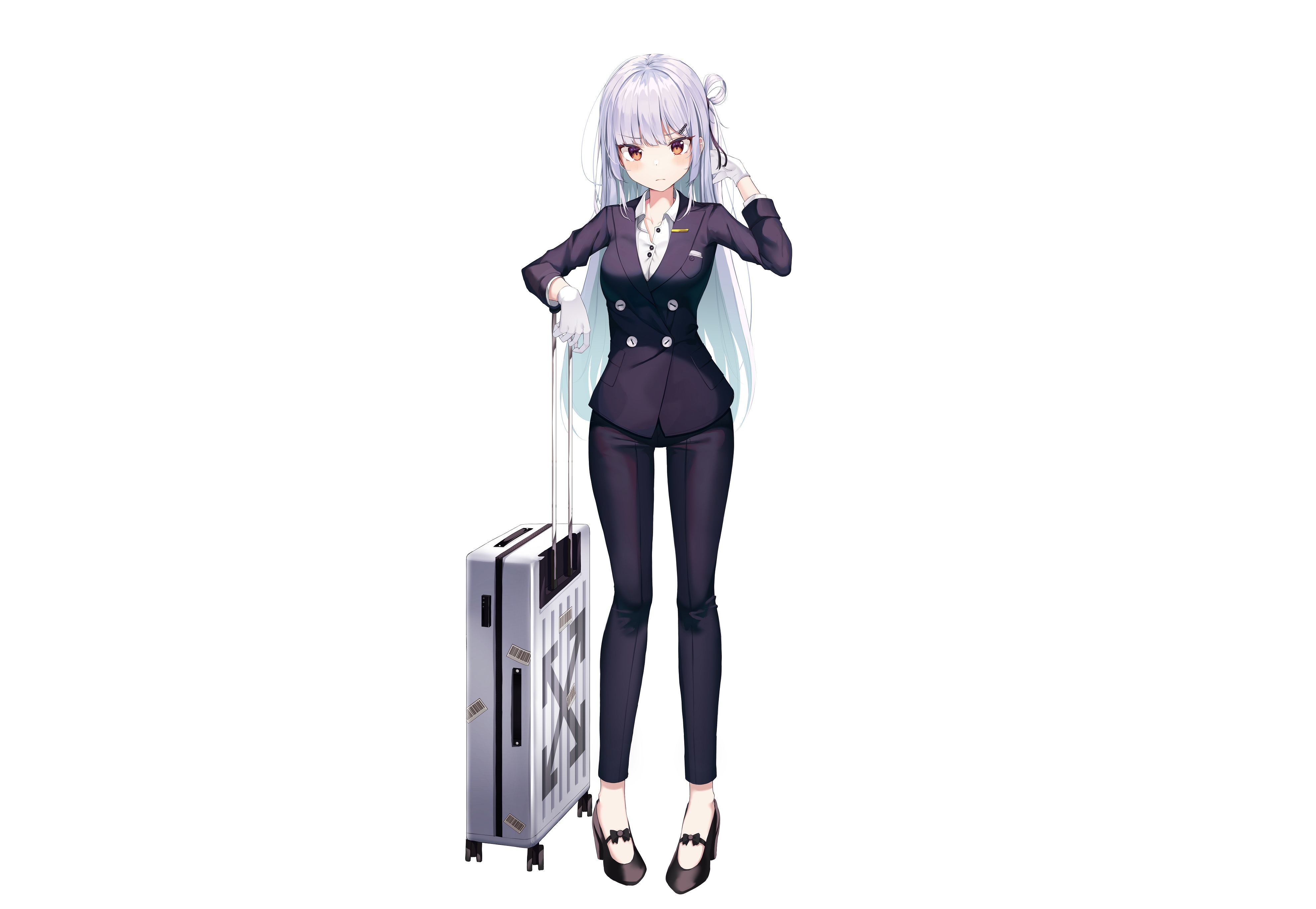Wallpapers anime girl uniform suit on the desktop