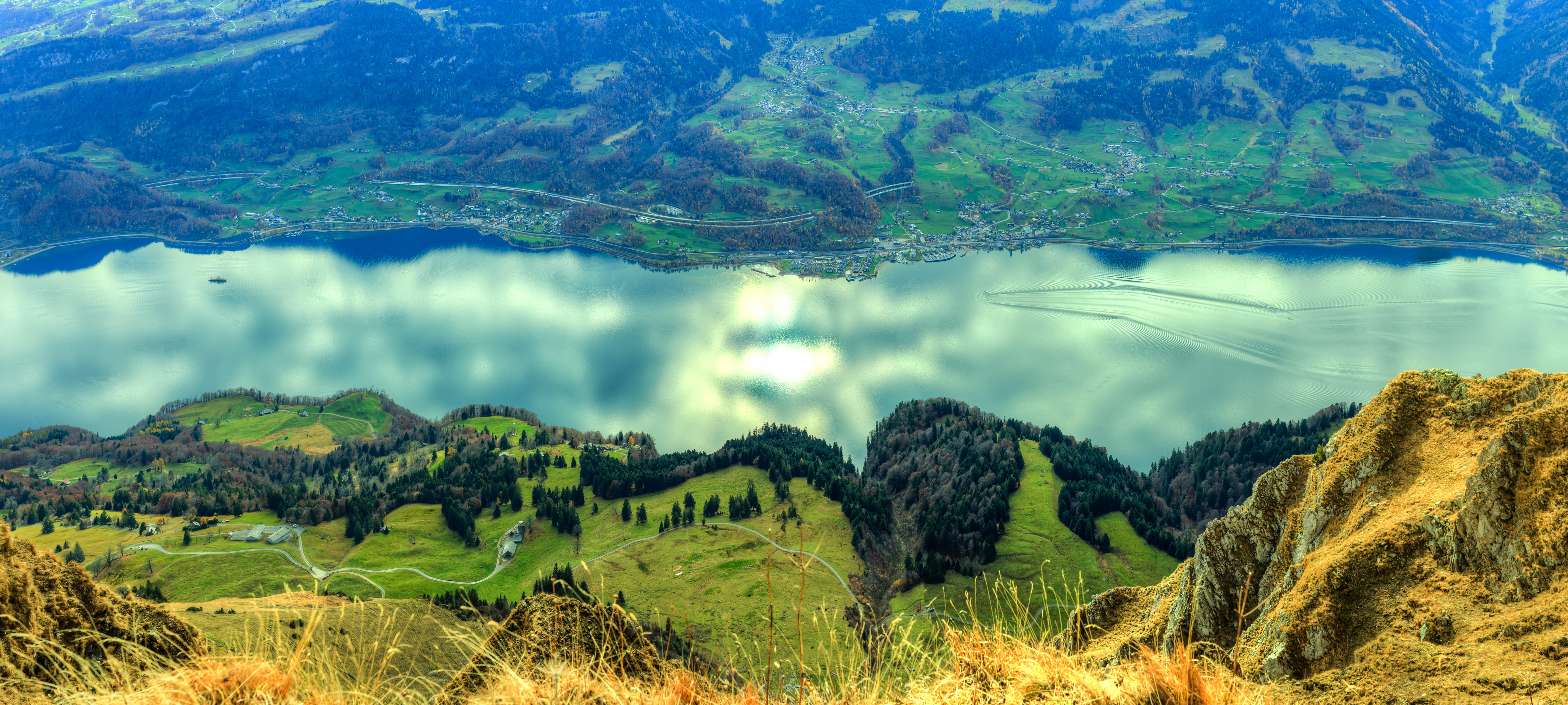 Wallpapers Switzerland panorama river on the desktop