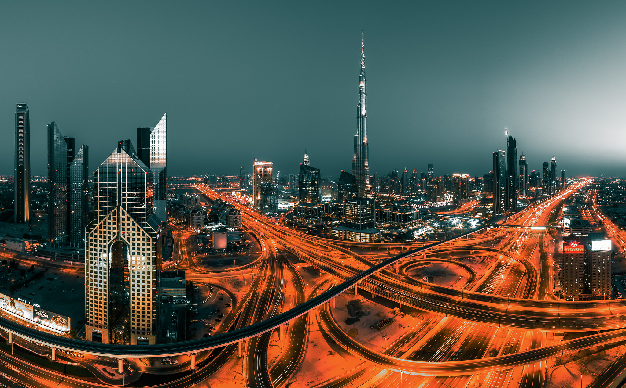 Wallpapers Dubai United Arab Emirates night on the desktop