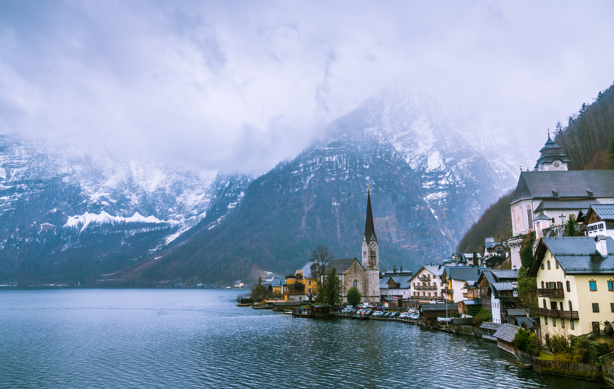 Wallpapers landscape Austria lake Hallst ttersee on the desktop