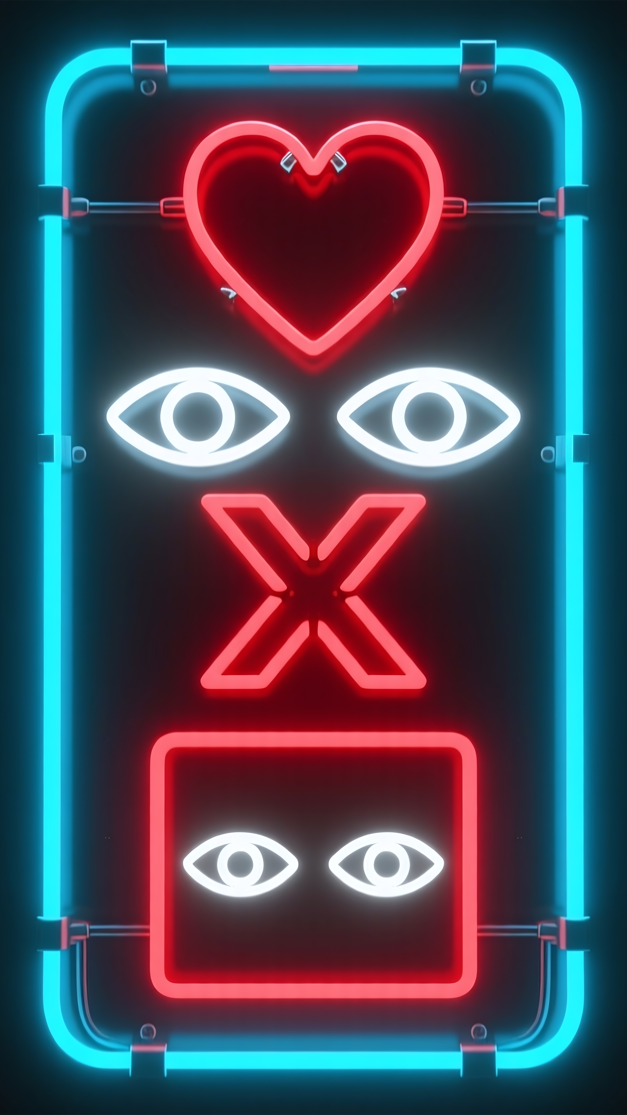 Бесплатное фото Красочные эстетичные обои для телефона Неоновый экран