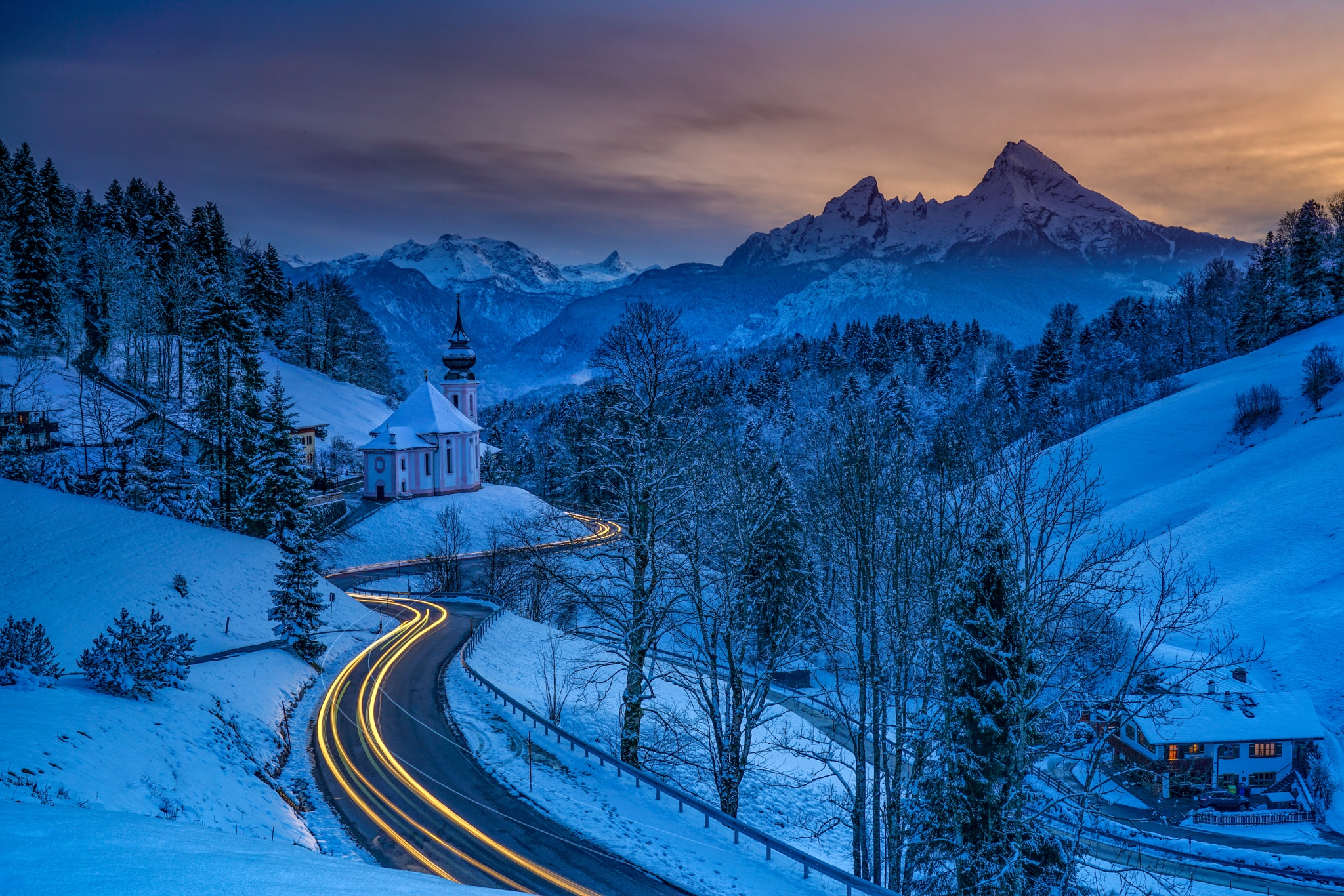 Обои пейзаж Church of Maria Gern Germany на рабочий стол