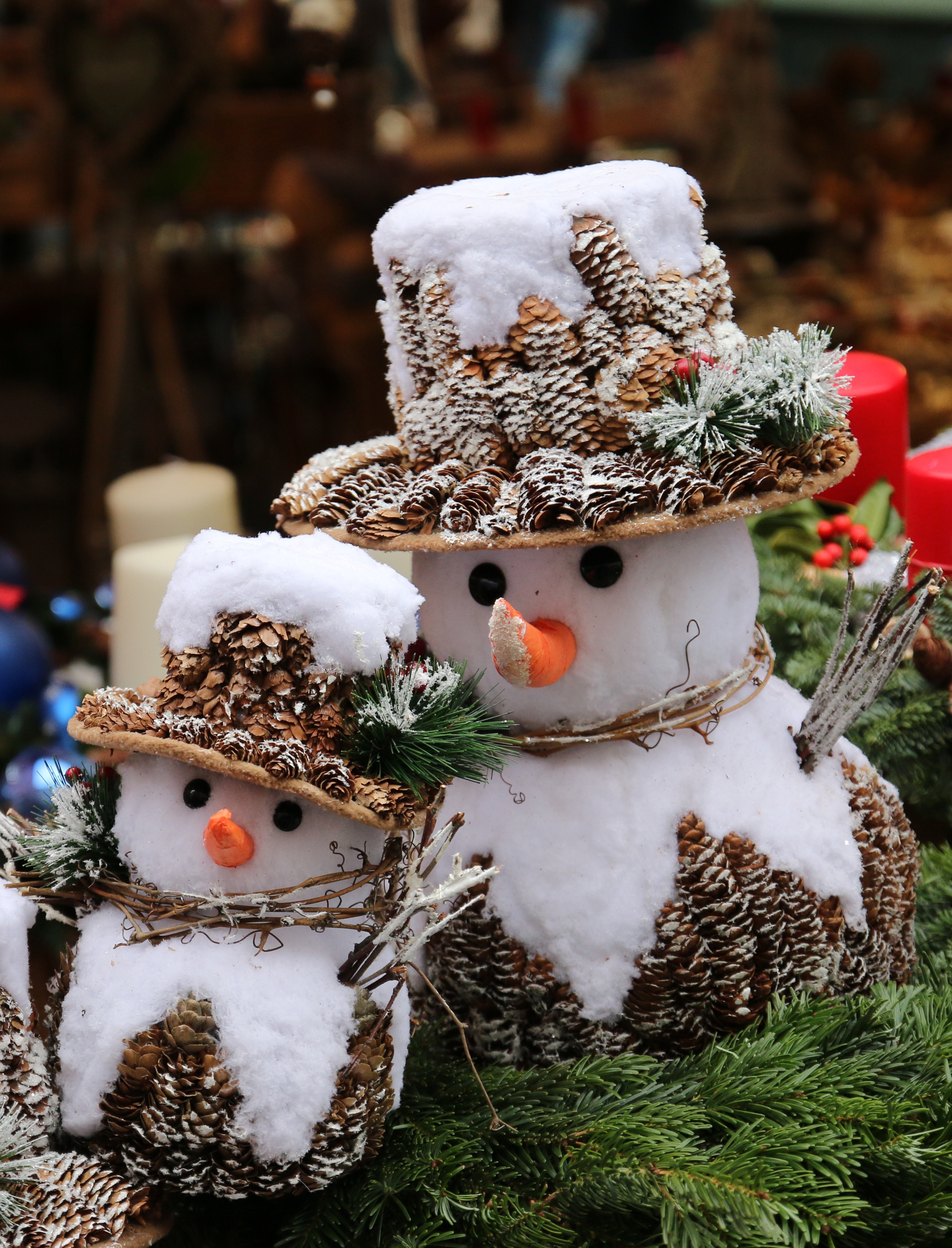 Wallpapers christmas decoration snowman christmas market on the desktop