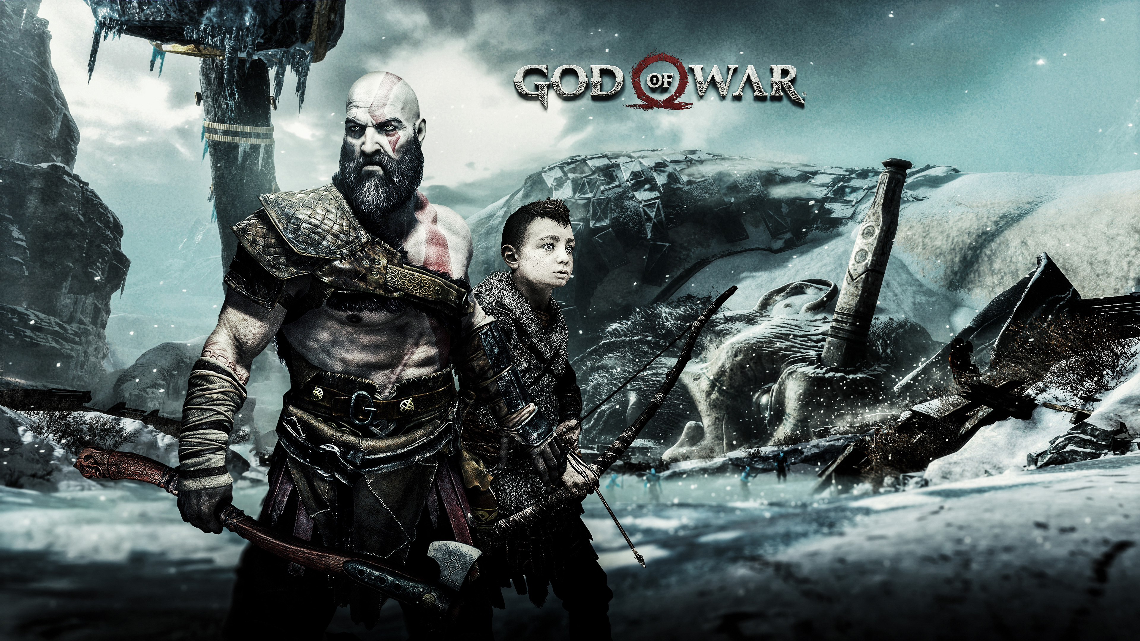 Free photo The main splash screen from God Of War 4