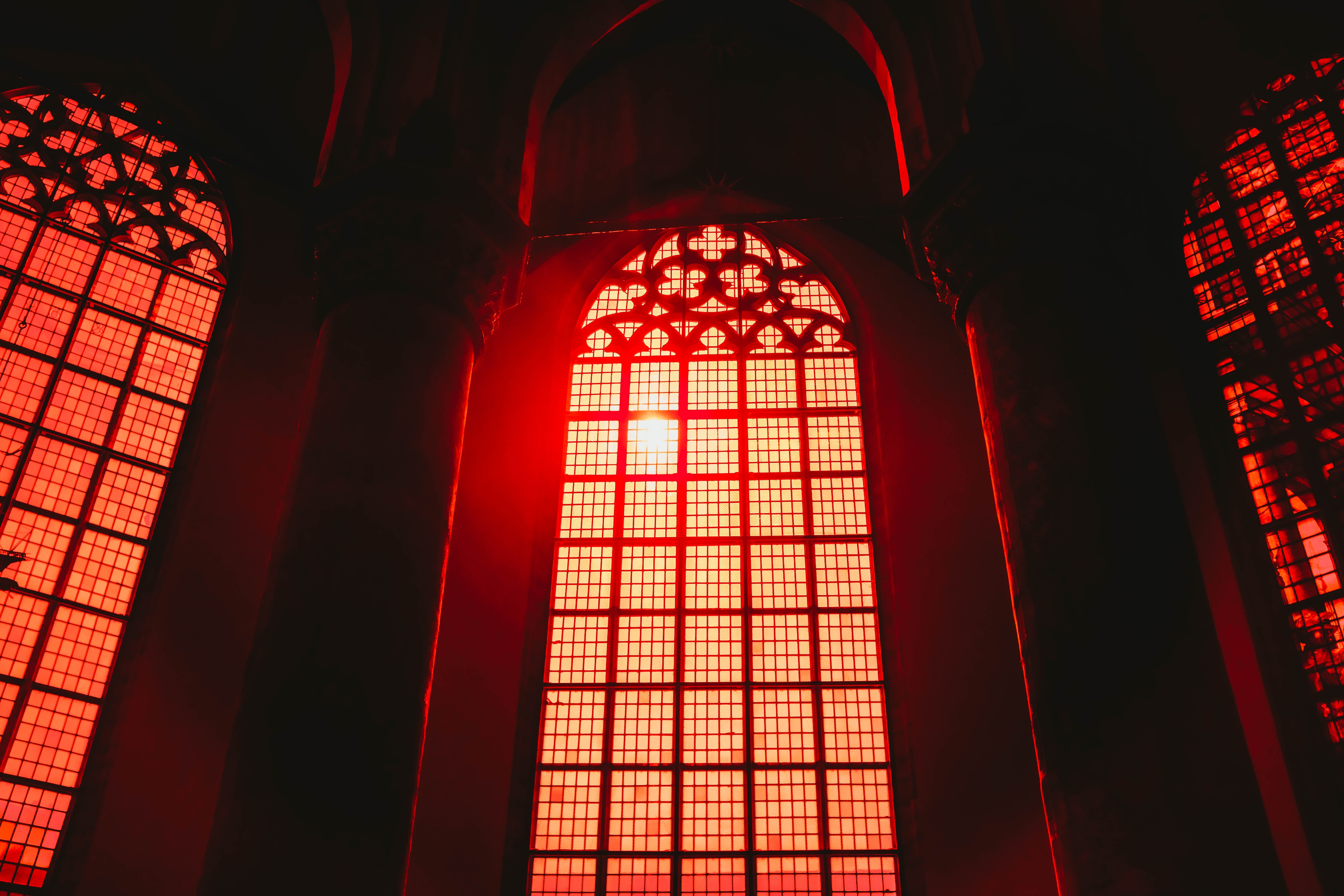 Обои интерьер Windows красный свет на рабочий стол