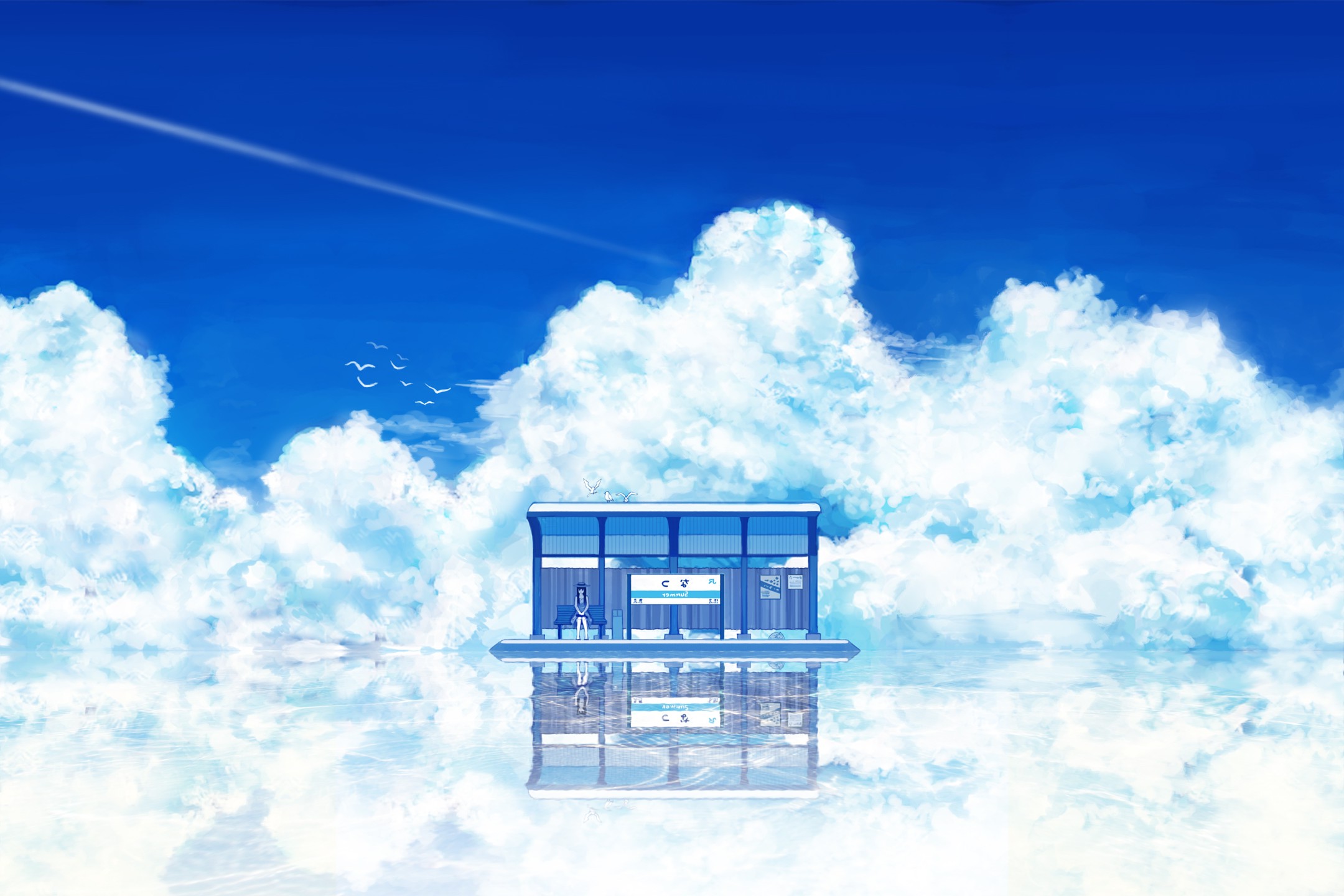 Обои солнечный свет отражение небо на рабочий стол