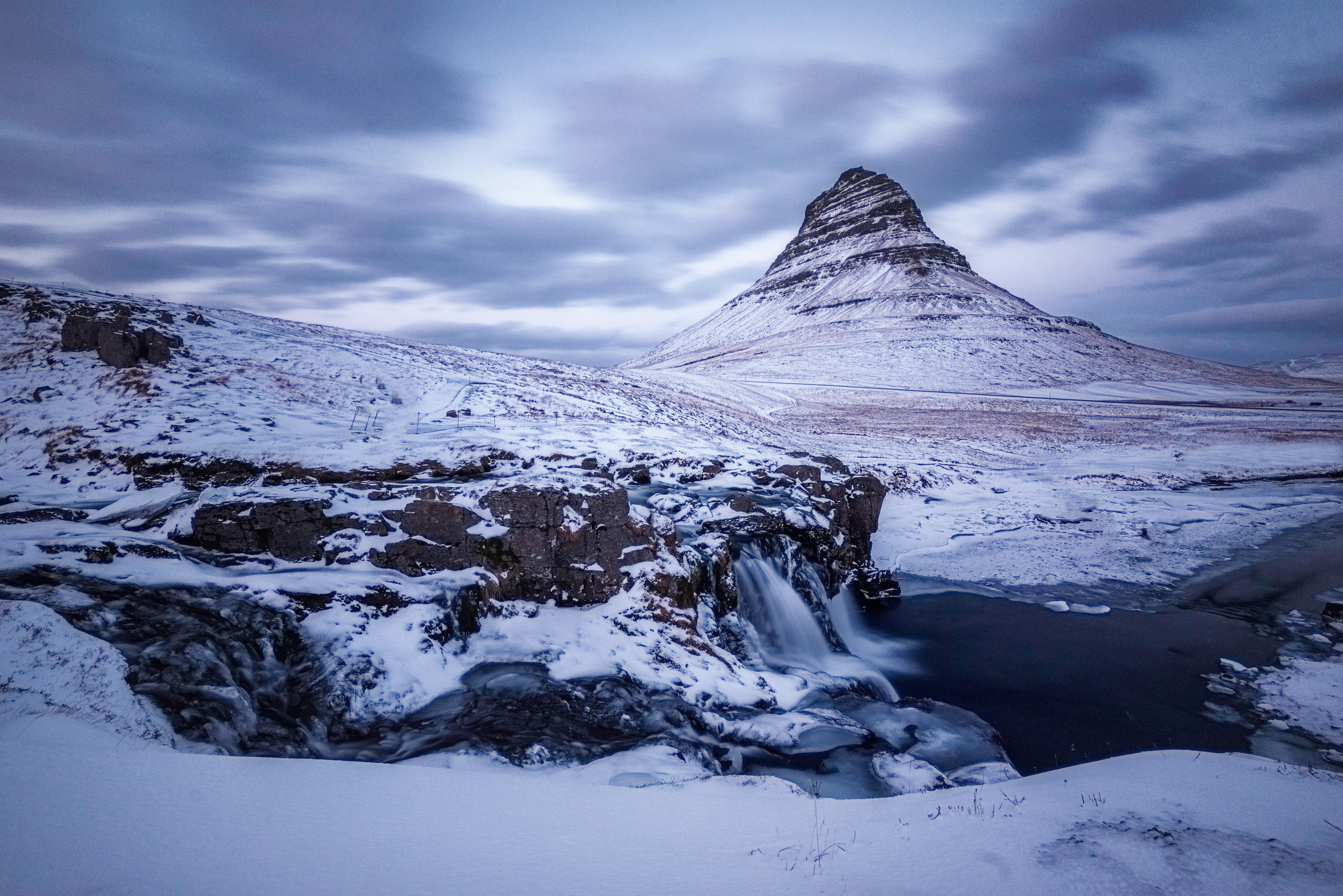 Wallpapers Grundarfjordur the fjord river winter on the desktop