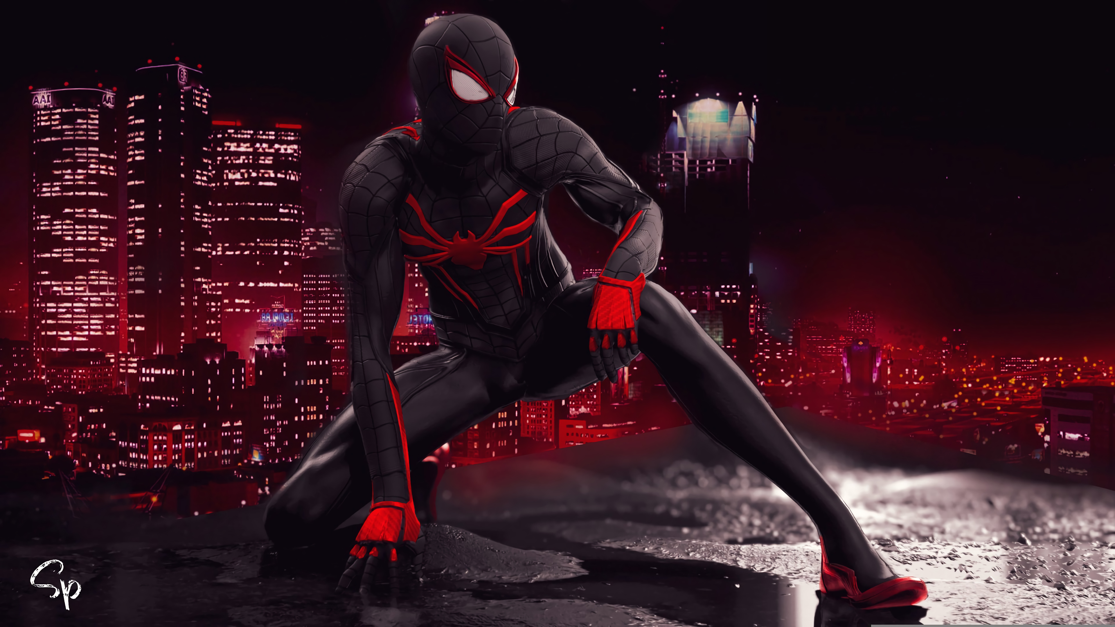 Wallpapers spider man art night on the desktop