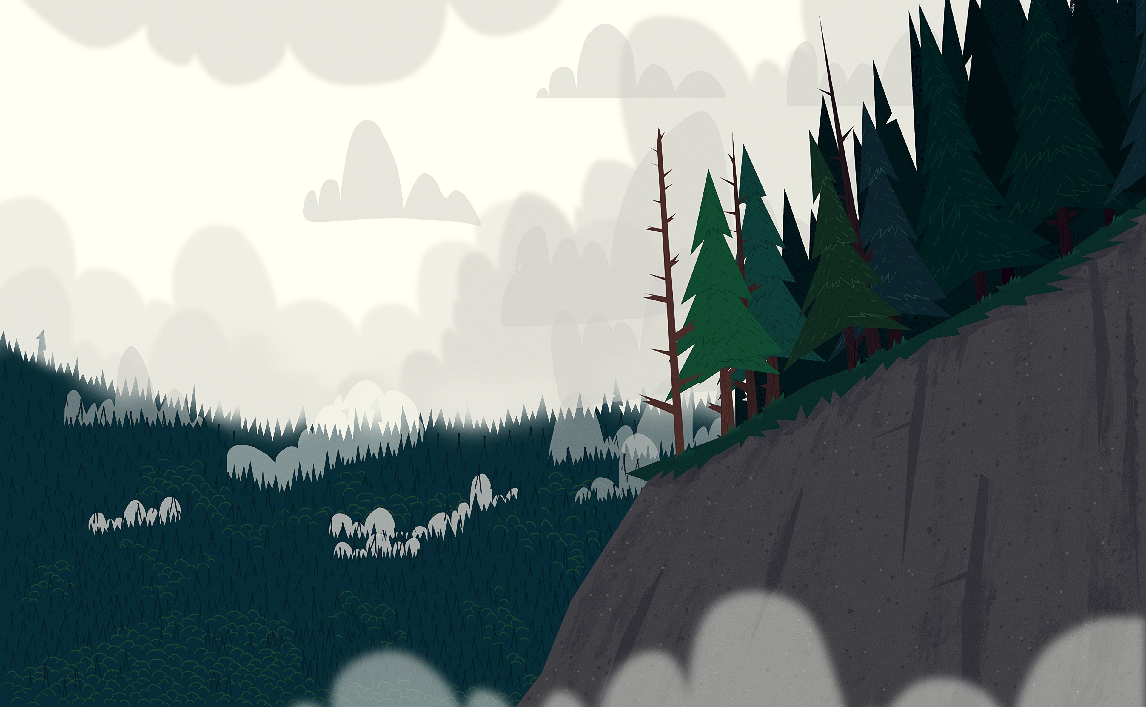 Обои обои низкополигональный пейзаж горы деревья на рабочий стол