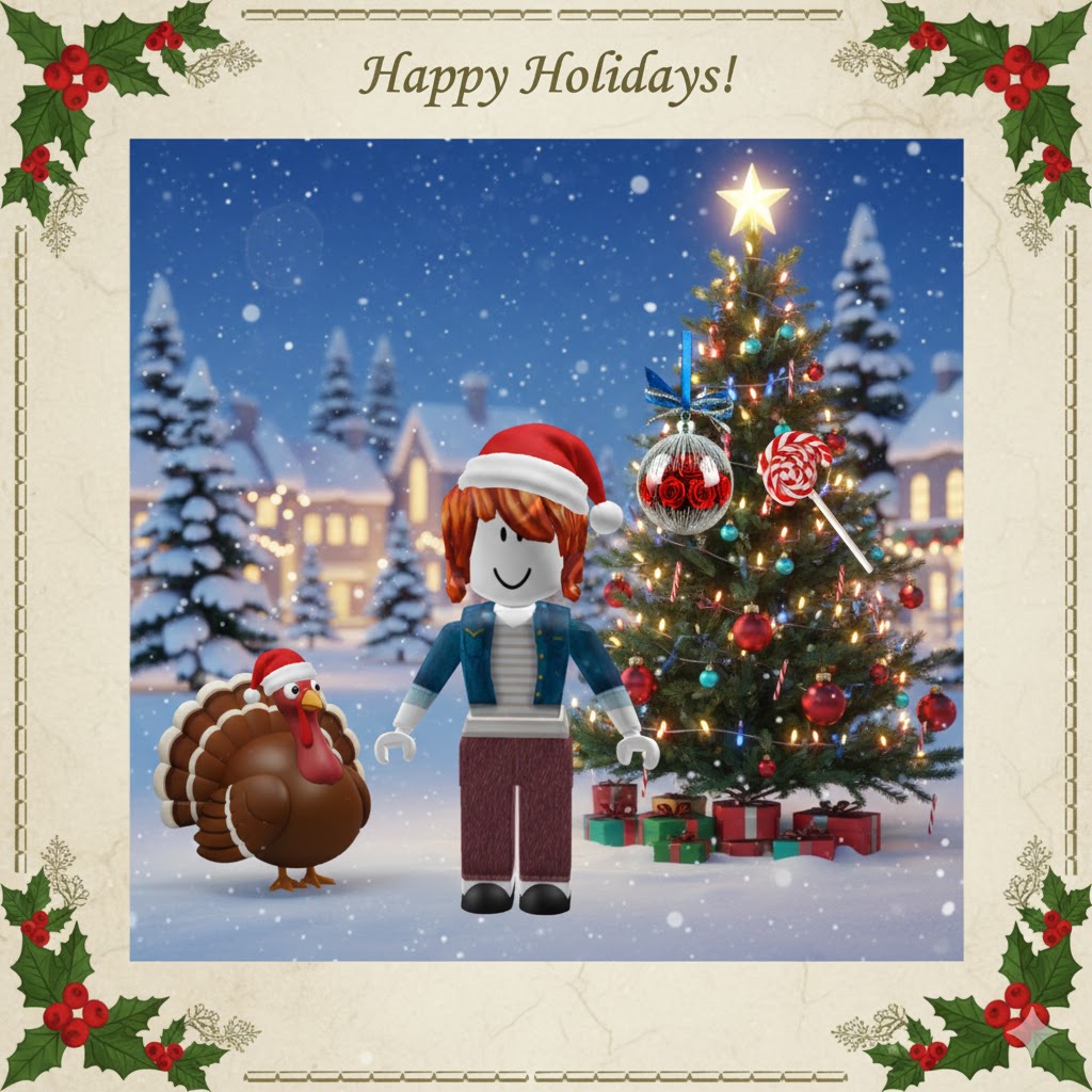 Бесплатная открытка С Новым годом от Роблокс!