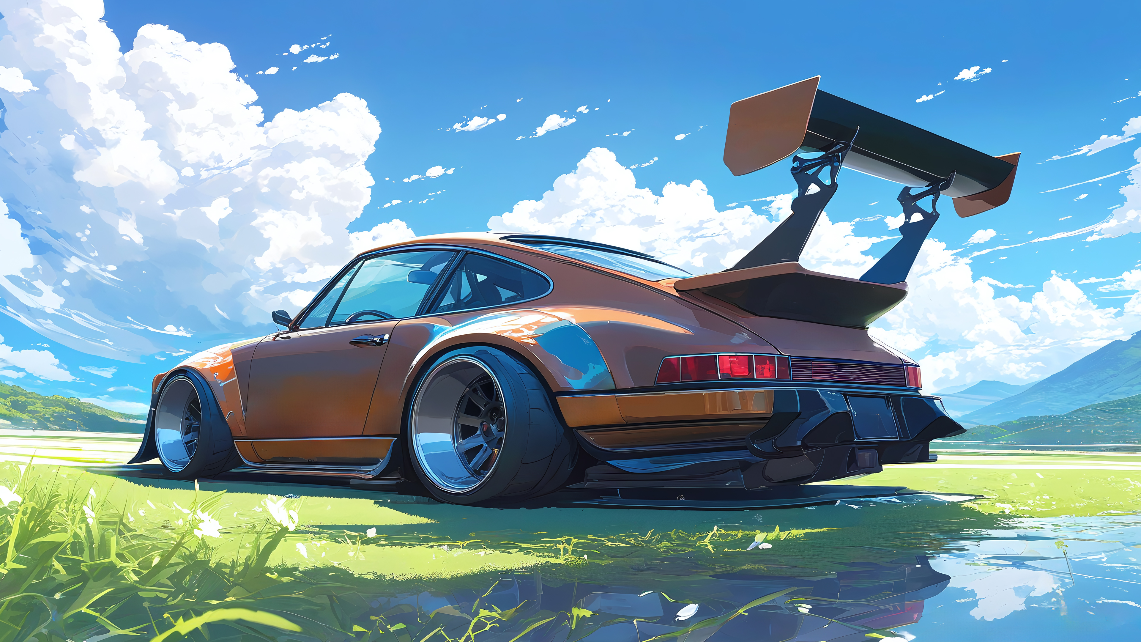 Бесплатное фото Автомобиль в горной долине