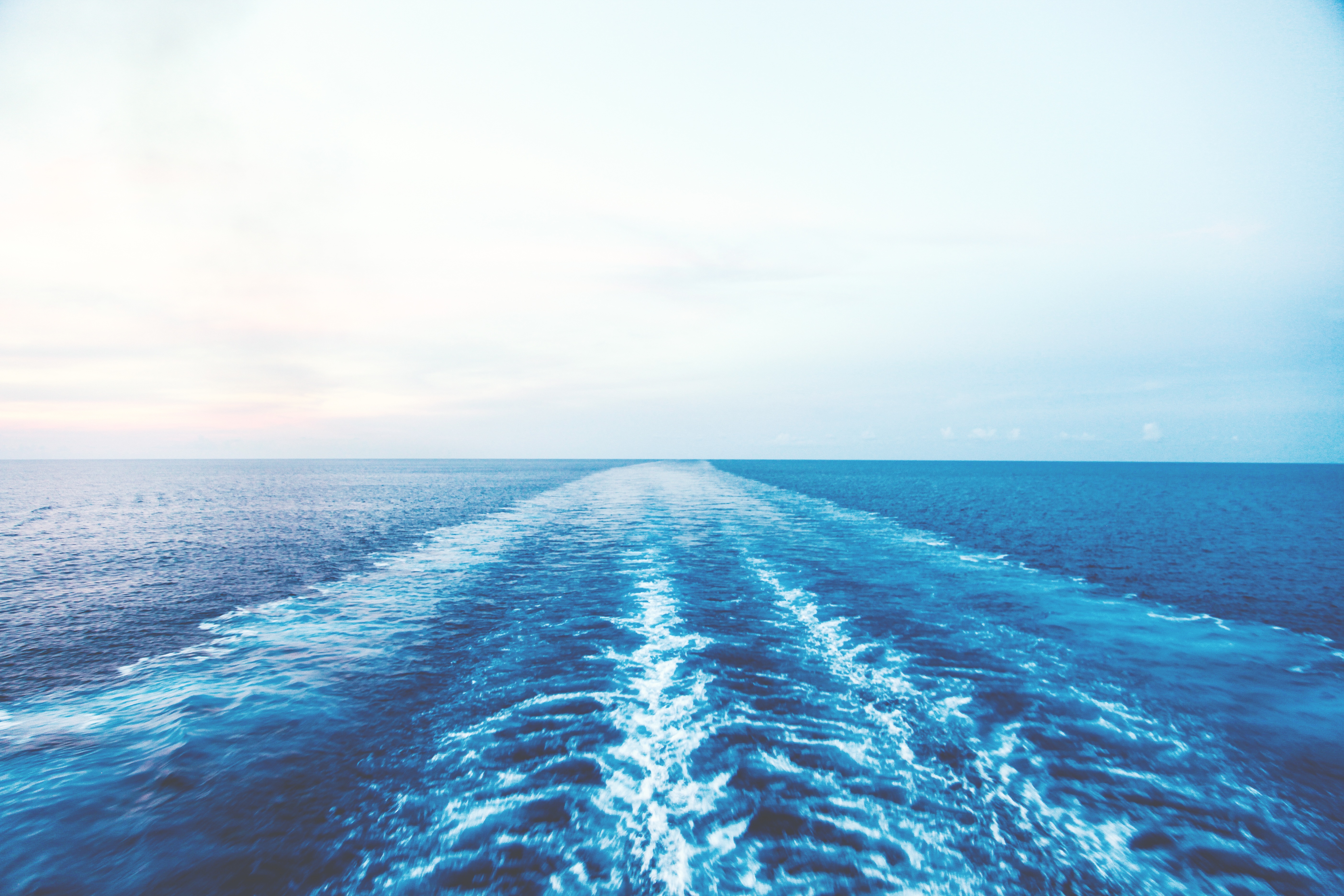 The water trail from the ship