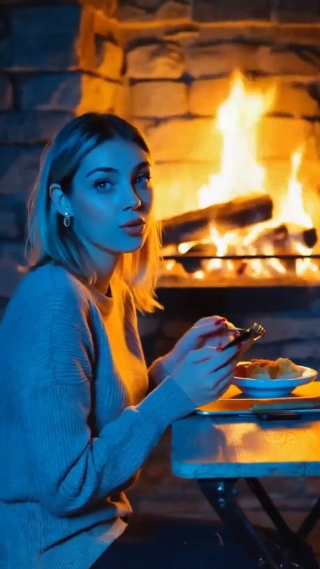 Бесплатное видео Вечер у камина