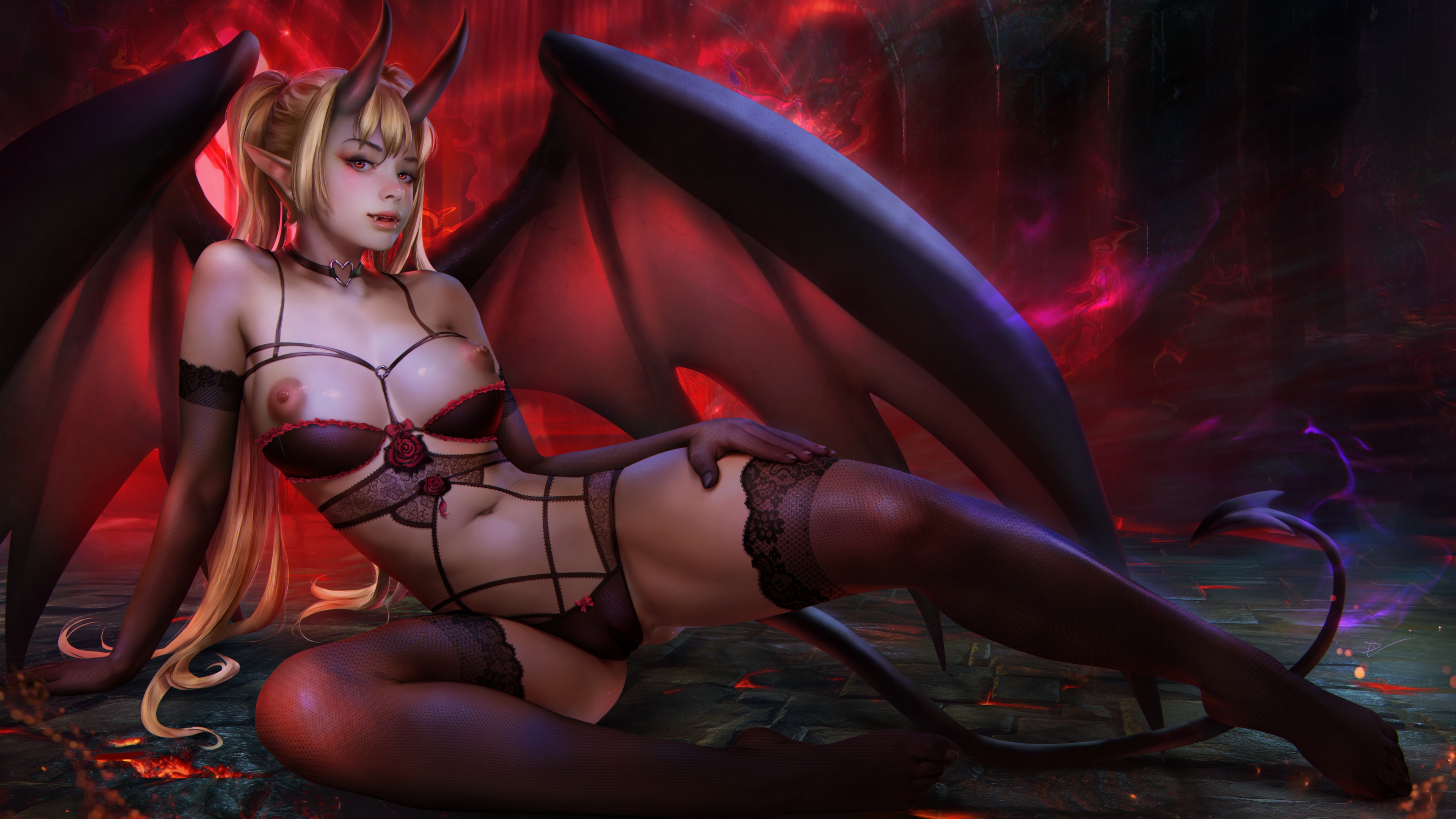 Free photo Lingerie show in hell