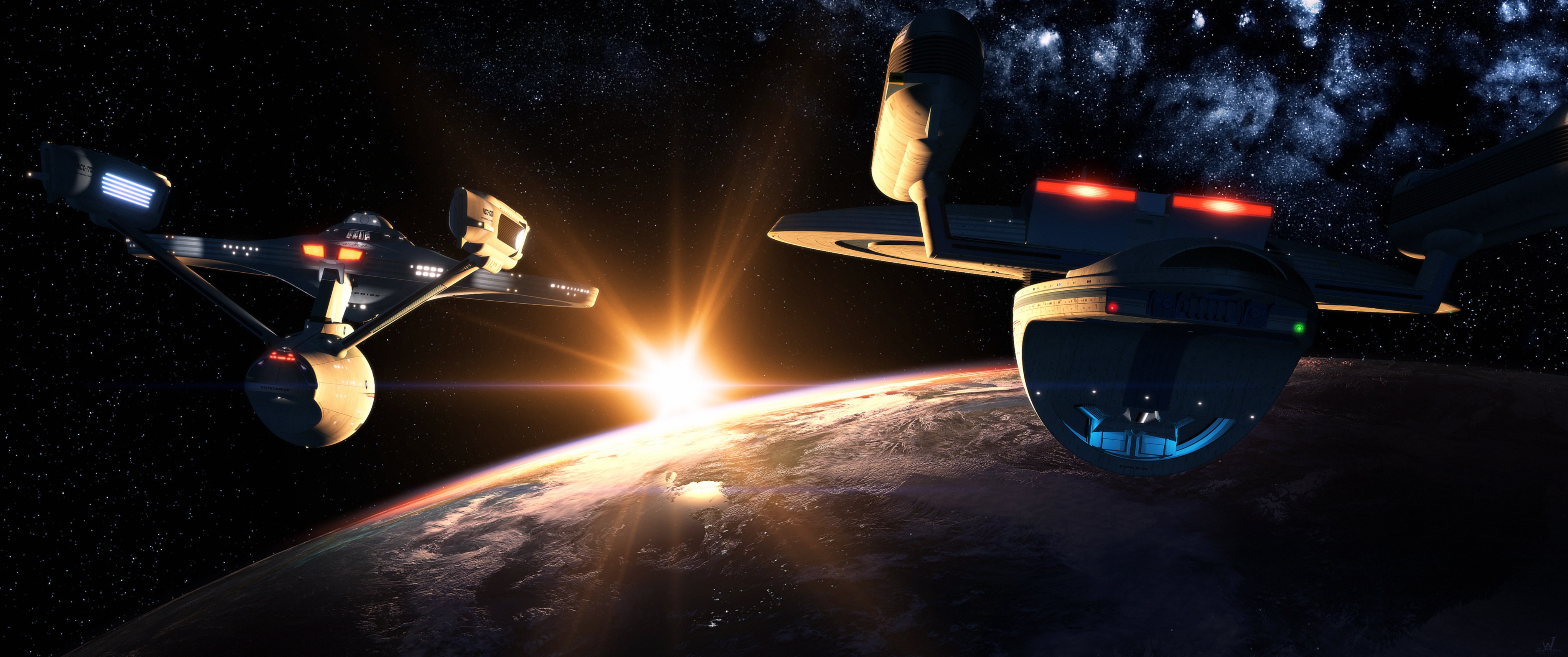 Wallpapers night space vehicle on the desktop