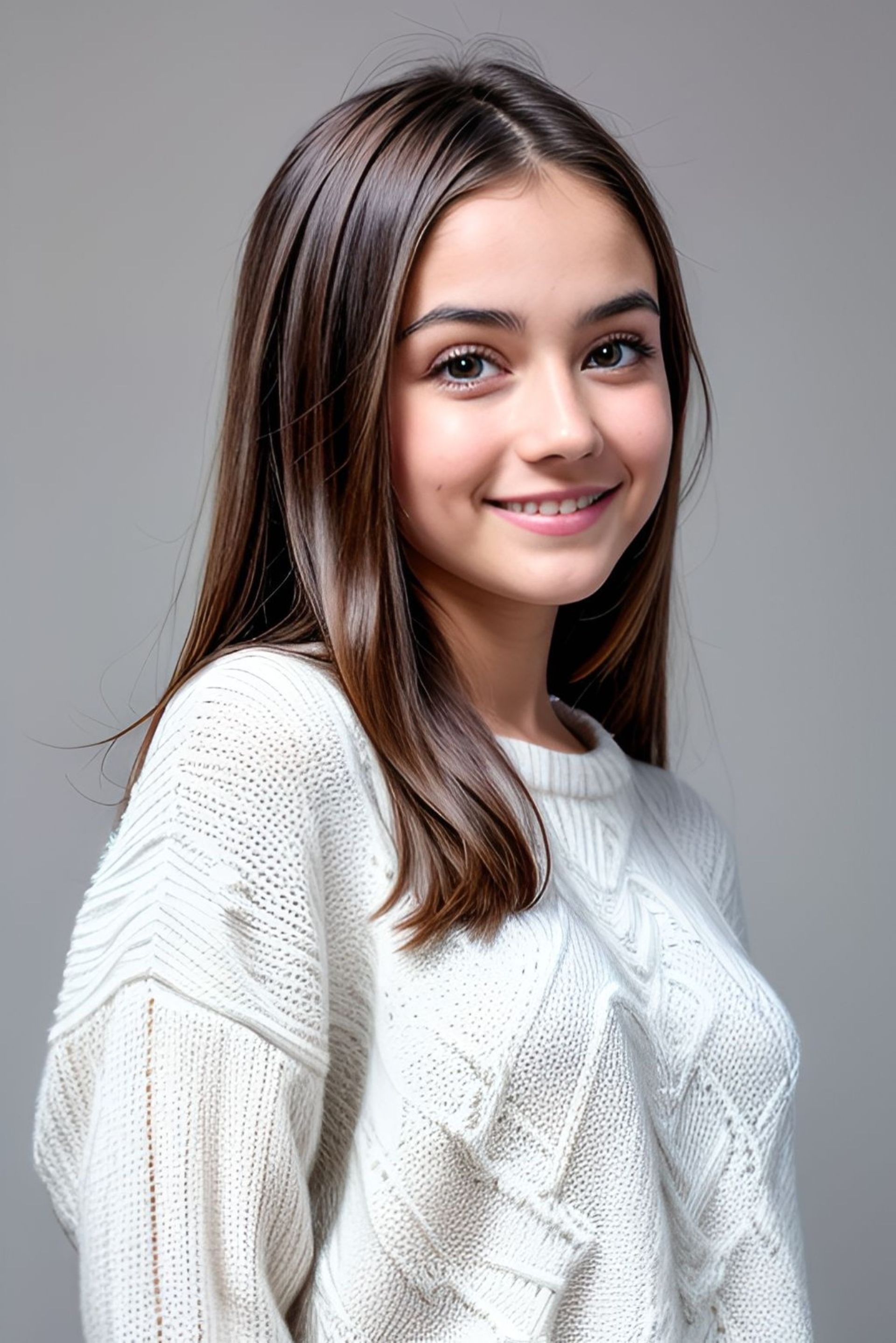 Бесплатное фото Красивая девушка, в белом свитере, позирует, фото