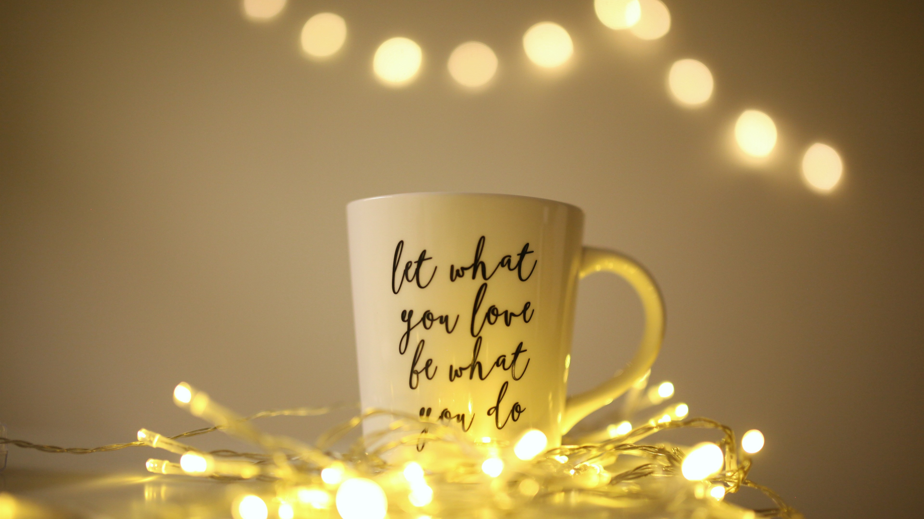 Wallpapers wallpaper mug lights words on the desktop