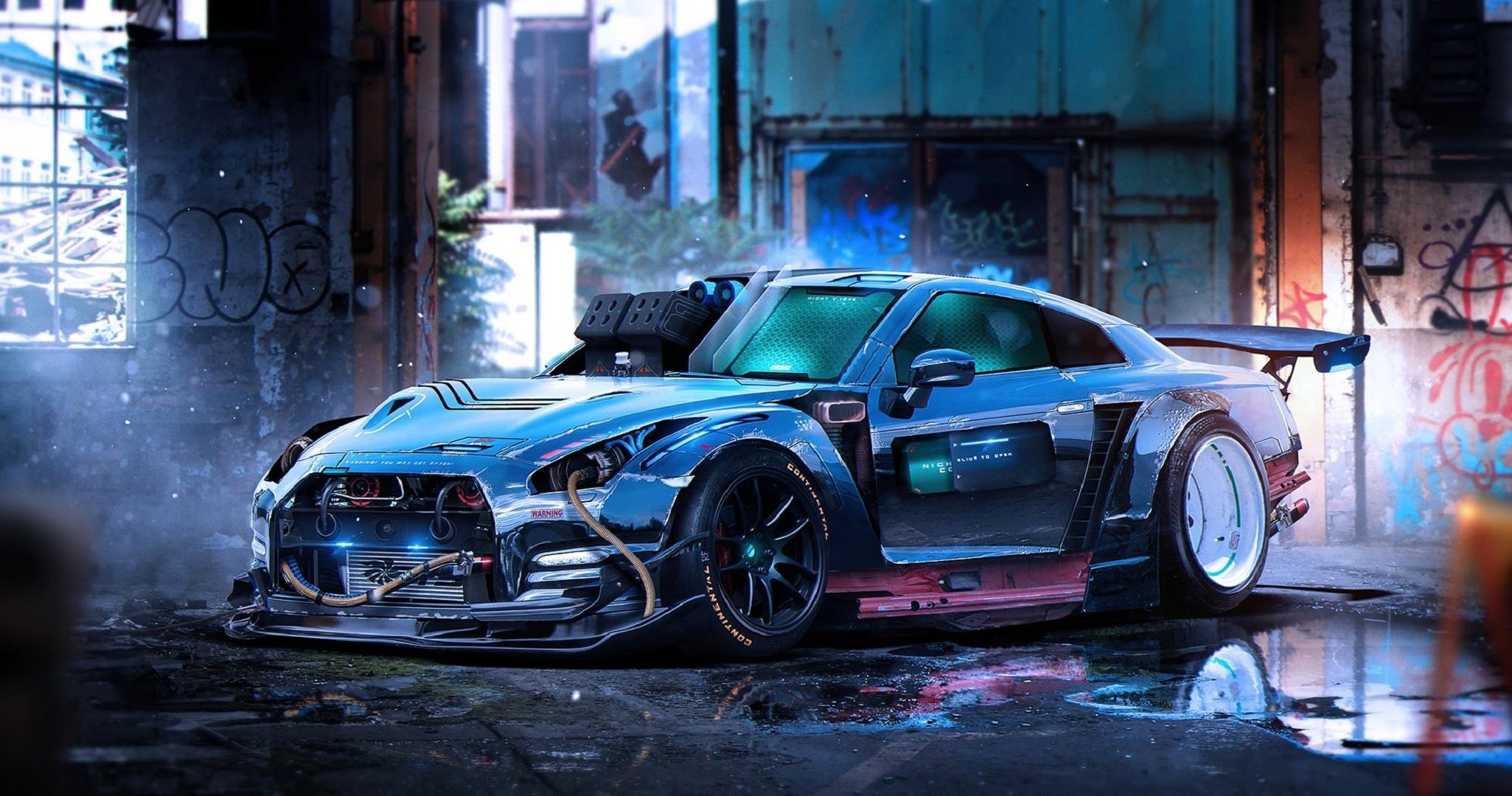 Free photo Nissan gtr from cyberpunk