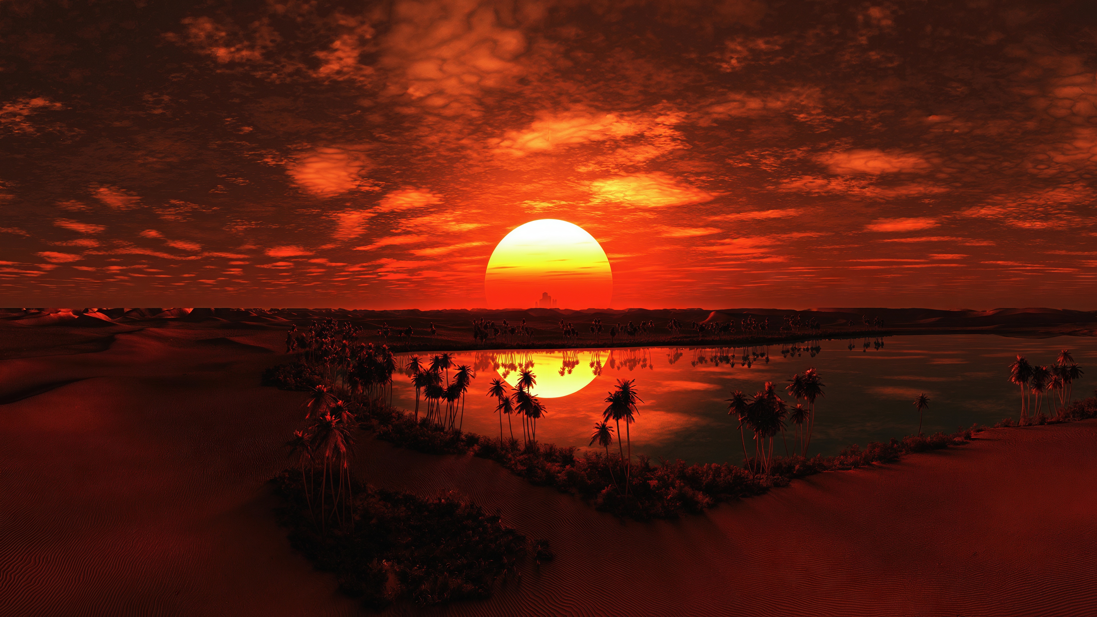 Wallpapers sunset the sun pustynia on the desktop