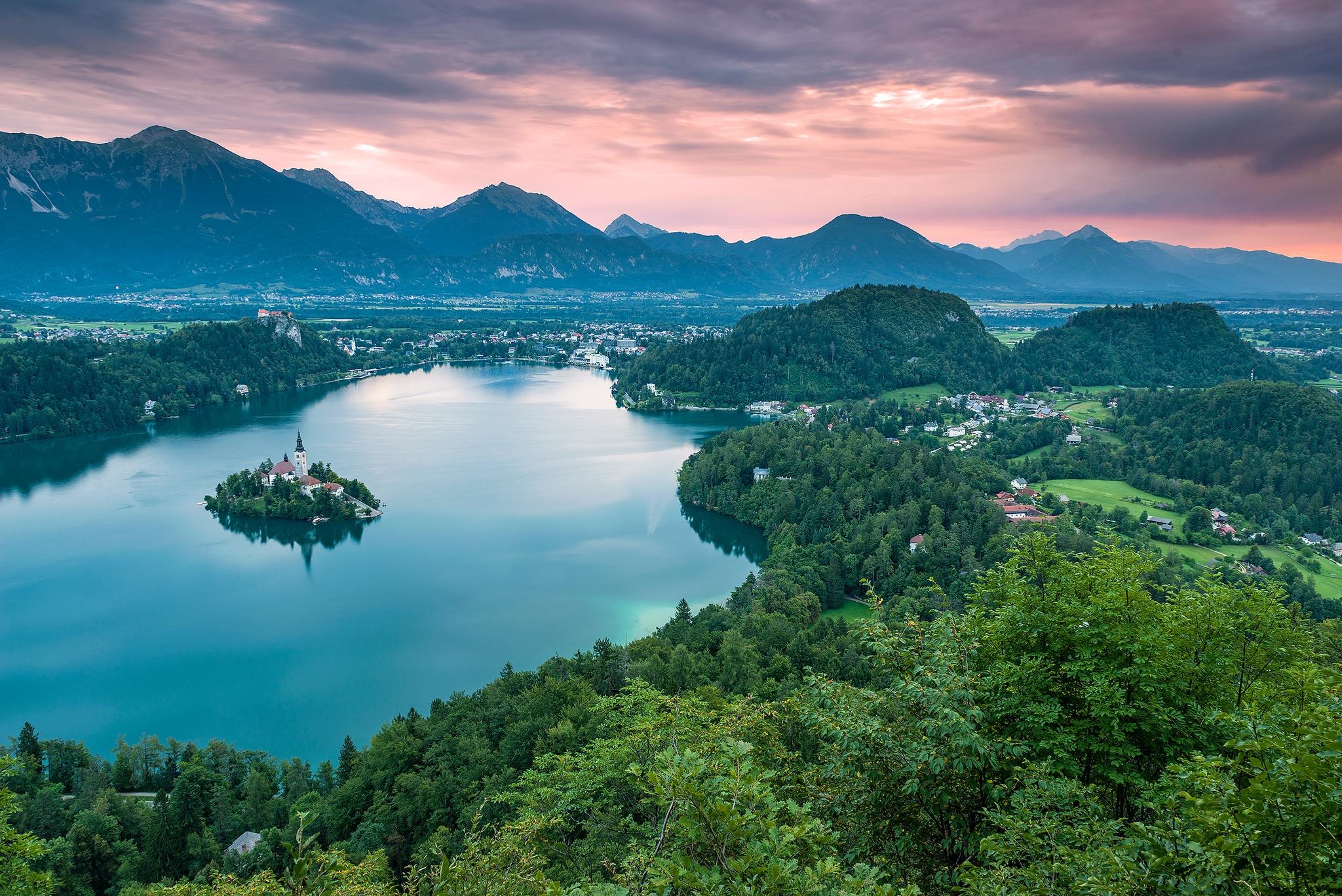 Wallpapers Church on the island of Bled Lake Bled Slovenia on the desktop