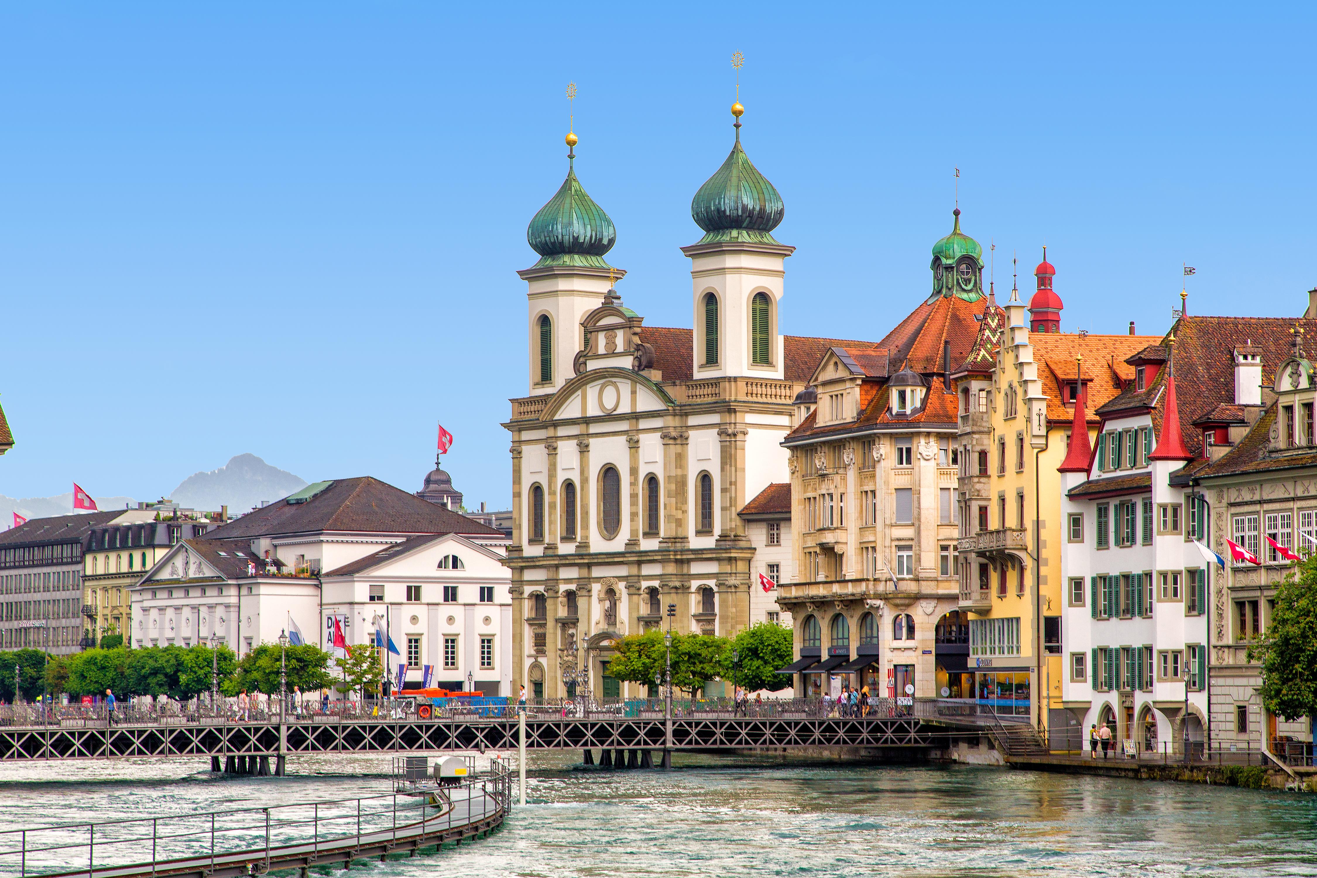 Wallpapers bridge Lucerne buildings on the desktop