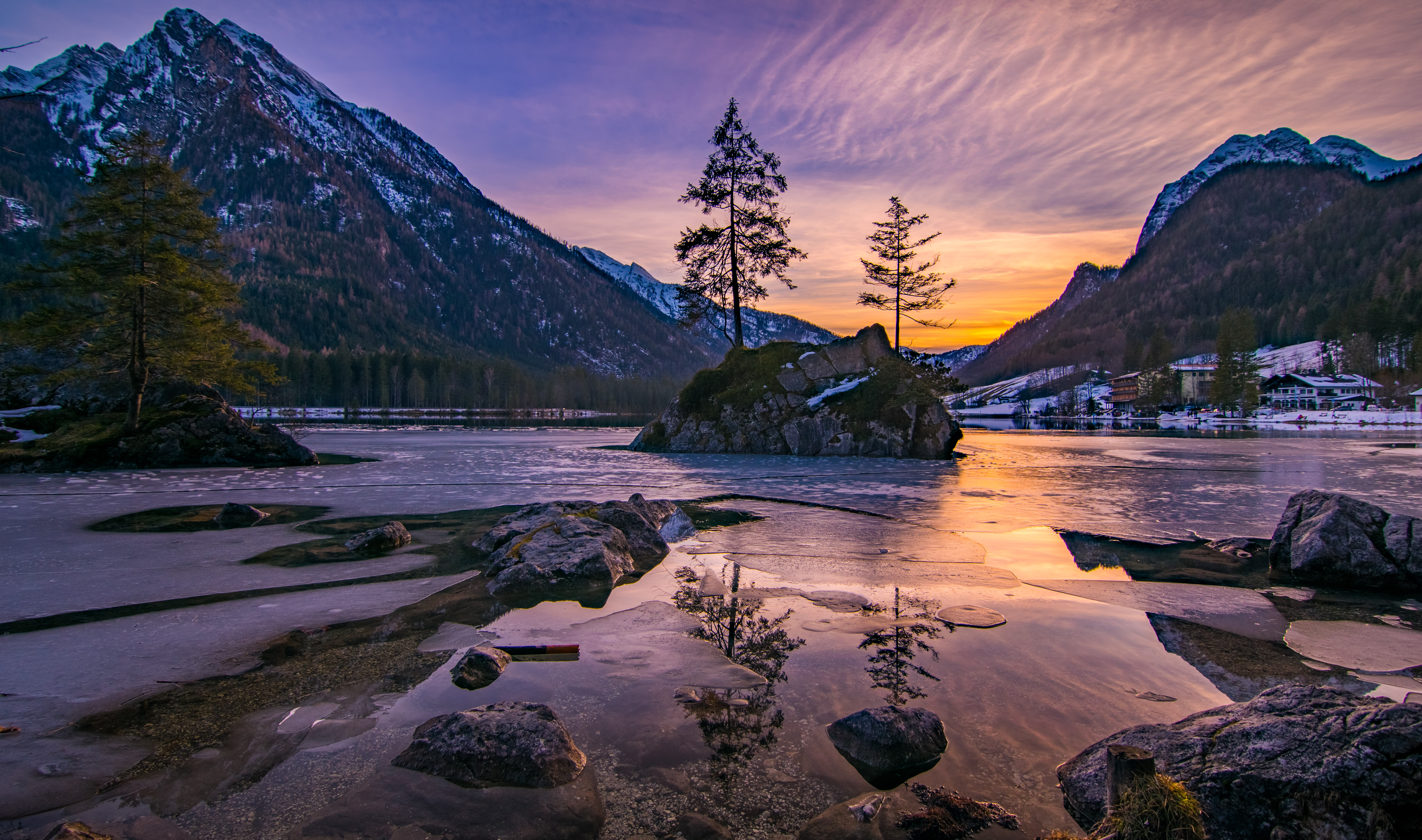 Wallpapers Hintersee Bavaria South Germany on the desktop