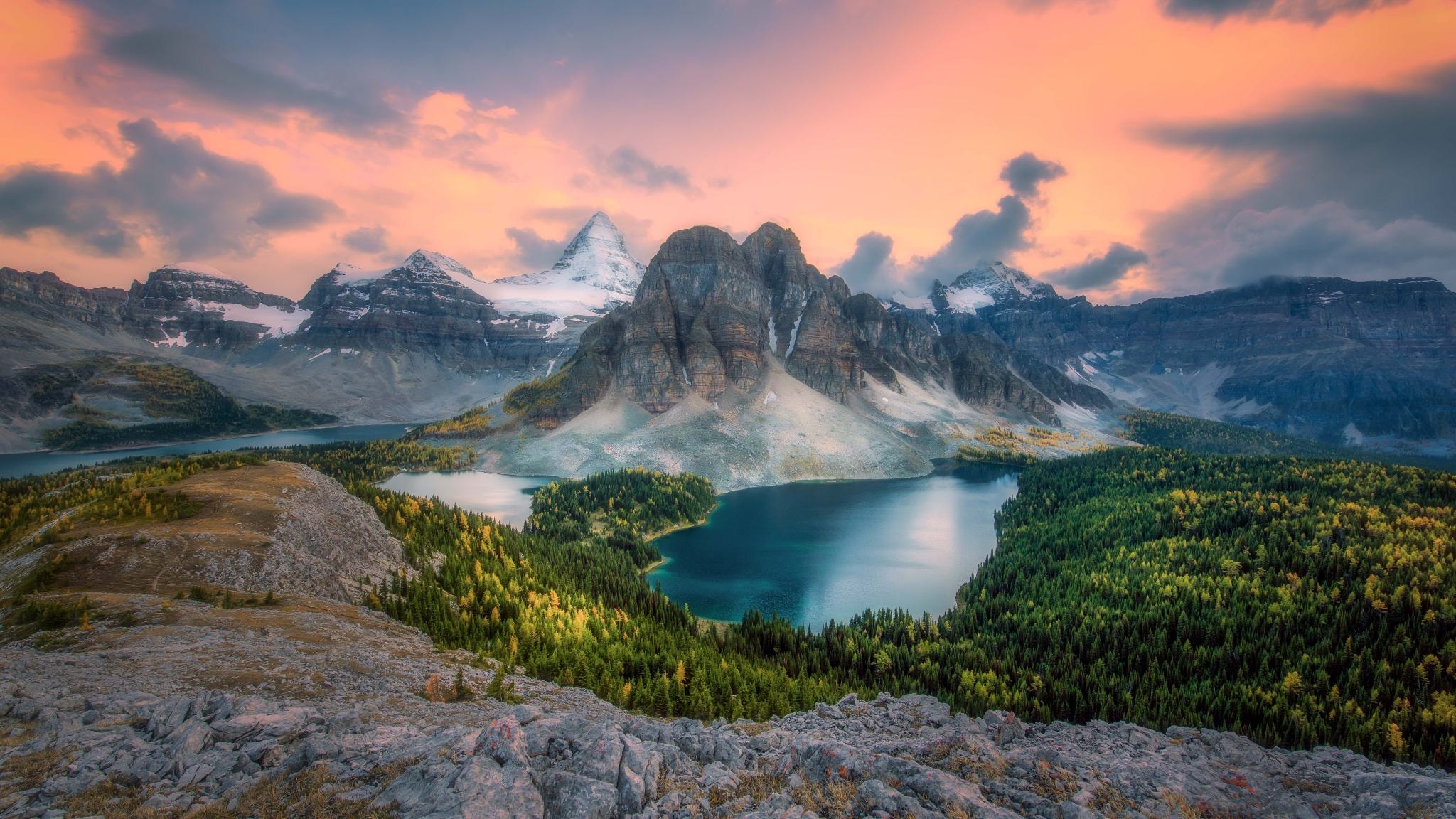 Wallpapers Mt Assiniboine CANADA sunset on the desktop