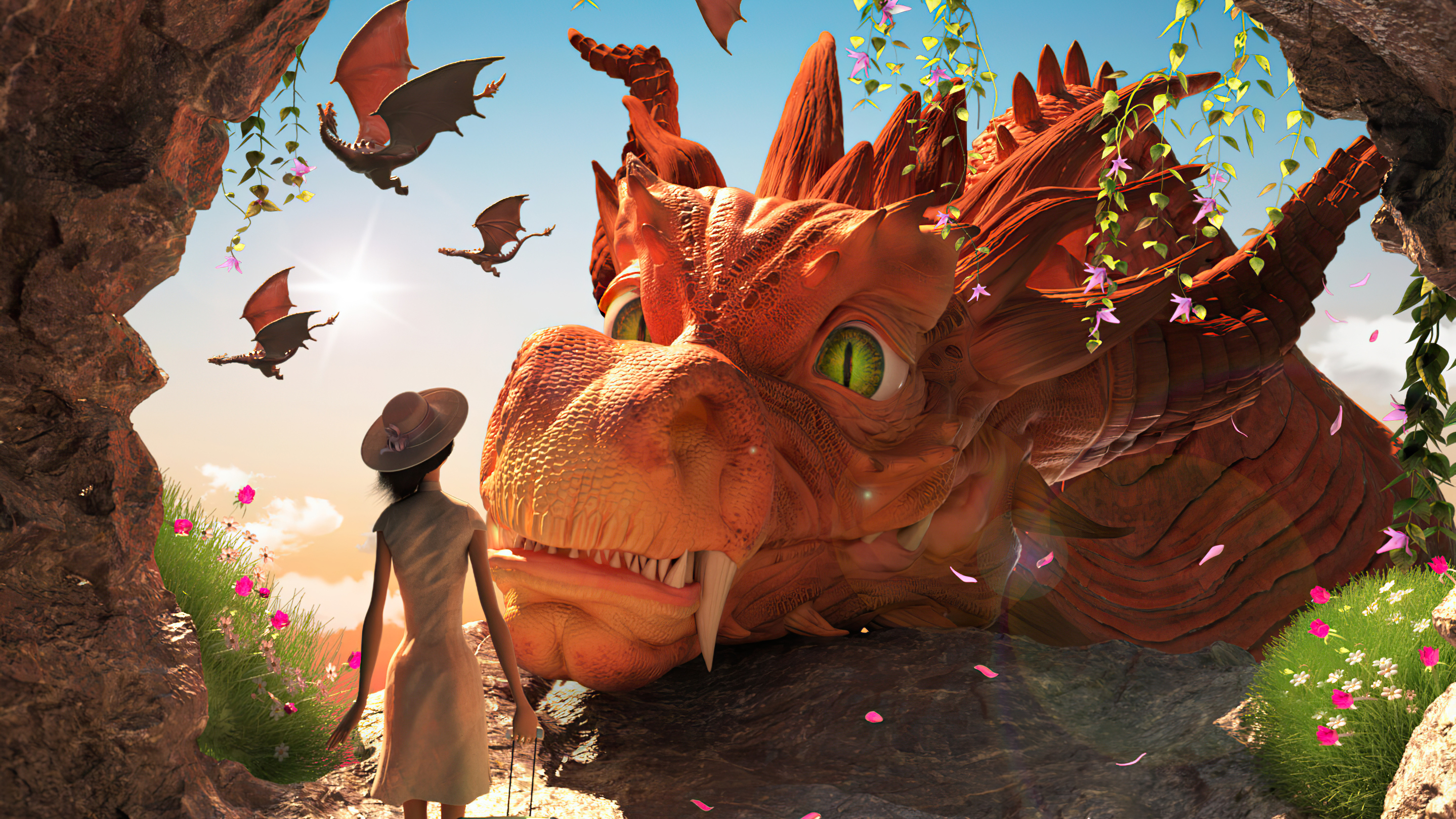 Wallpapers artist dragon figure on the desktop
