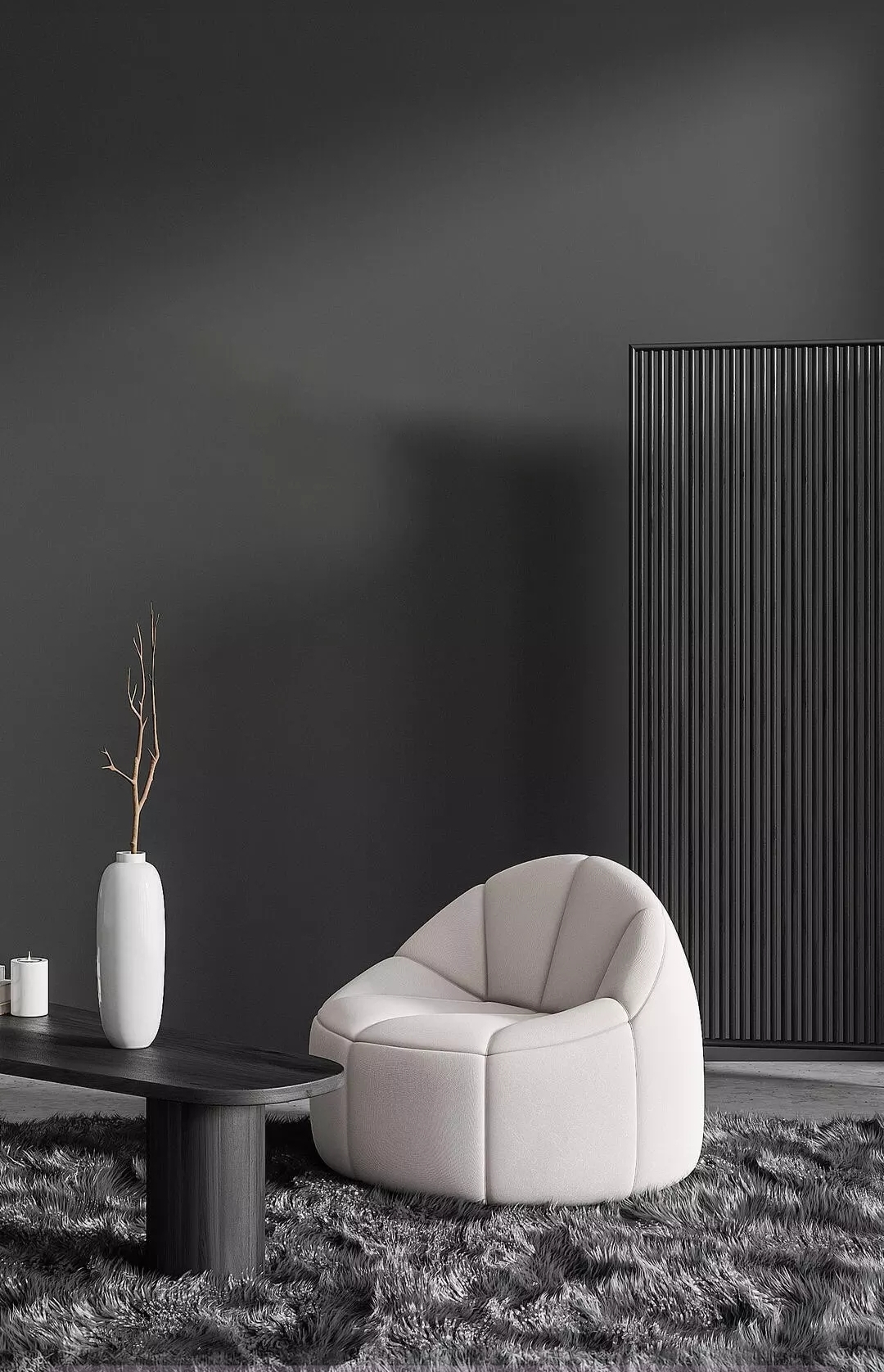 Бесплатное фото Креативный интерьер в чёрно-белых тонах