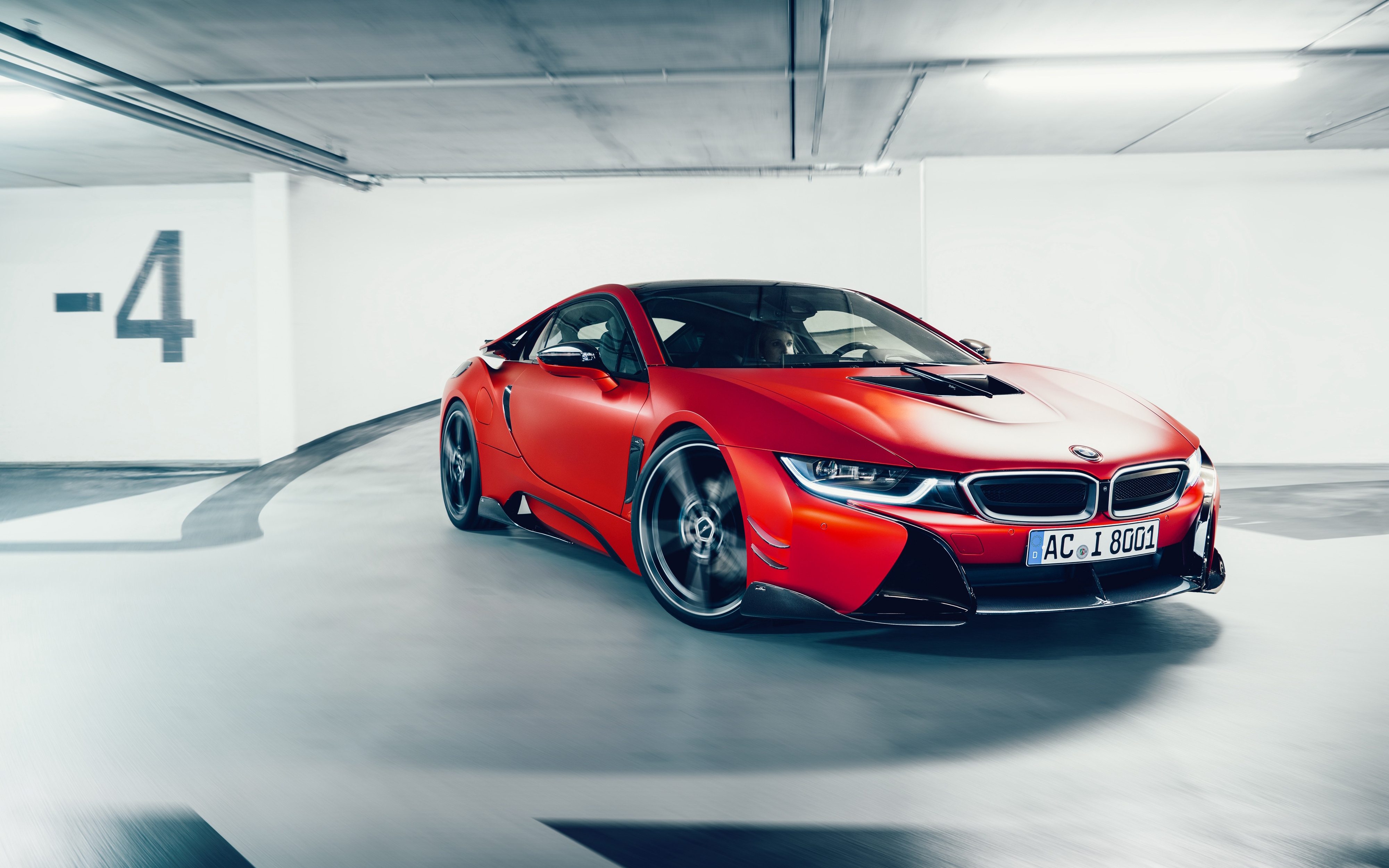 Free photo Red bmw i8.