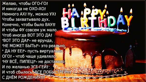 Postcard on the theme happy birthday to the man cake food download for free
