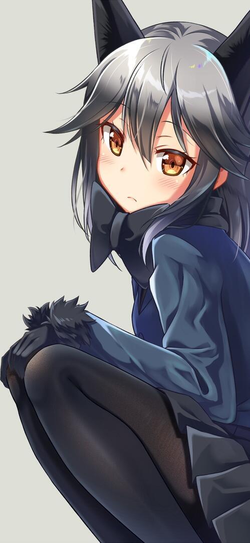 Бесплатное фото Аниме девочка с ушами волка