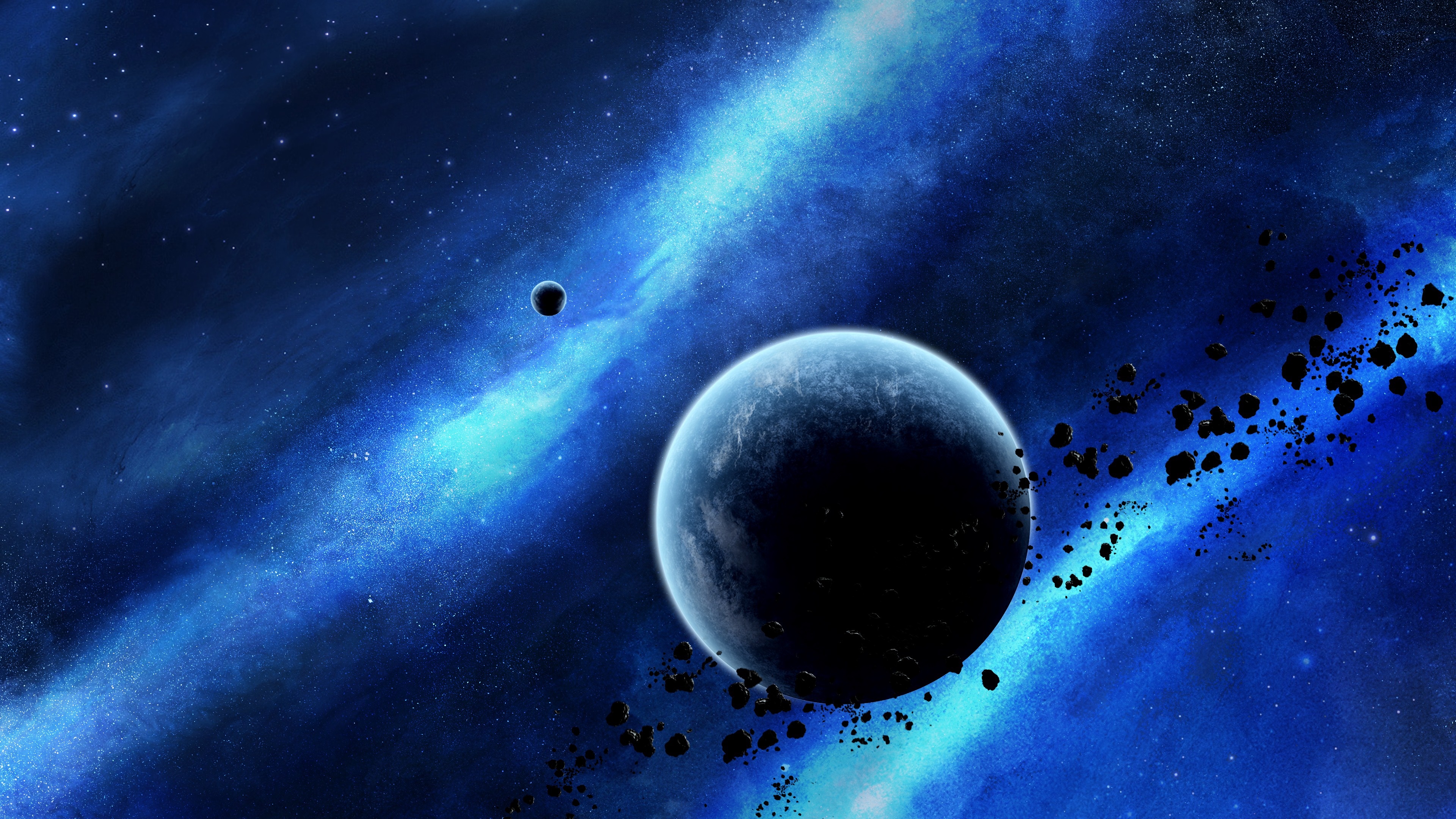 Free photo Planet on a blue space background