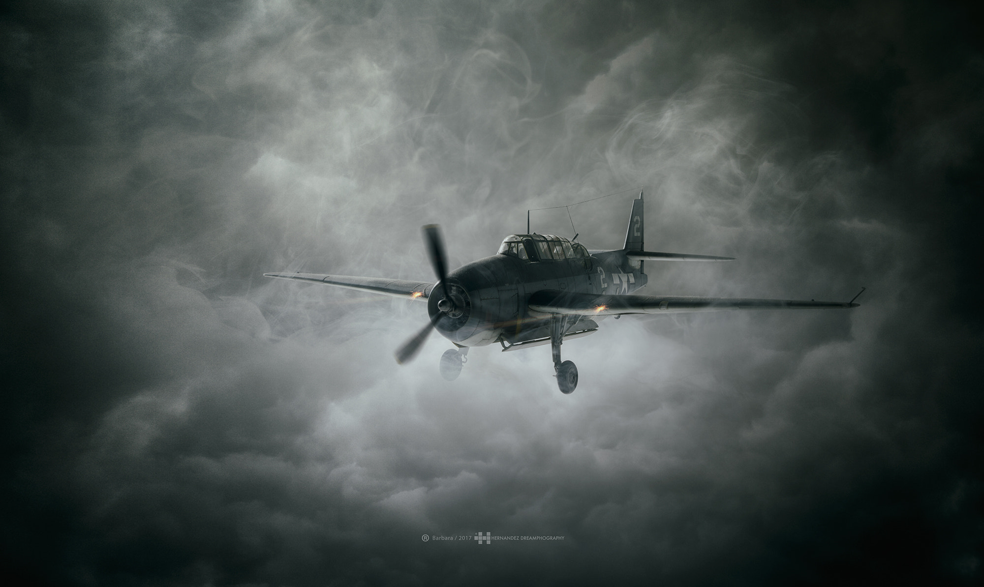 免费照片浓云中的飞机