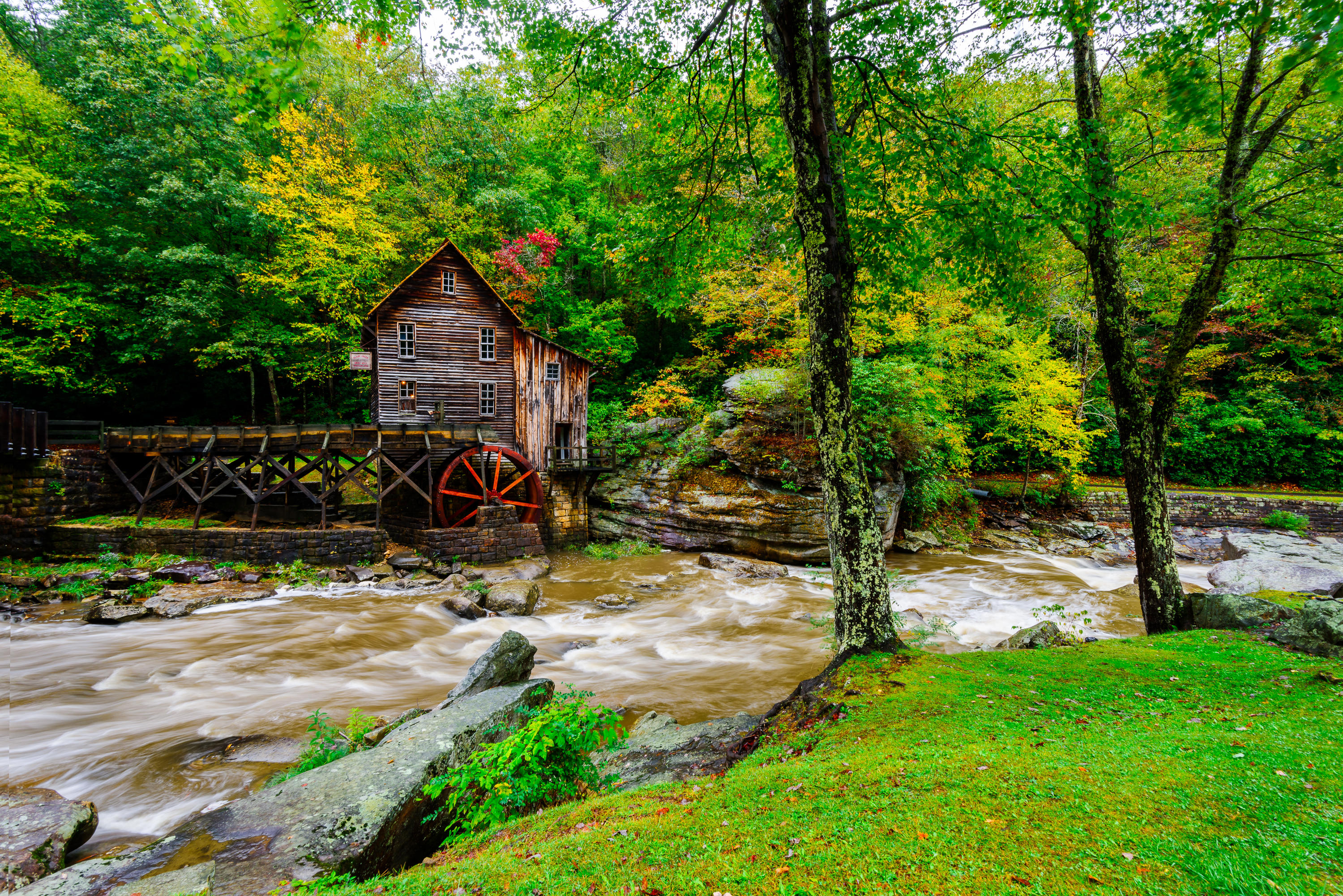 Wallpapers Creek Mill Babcock State Park West Virginia on the desktop