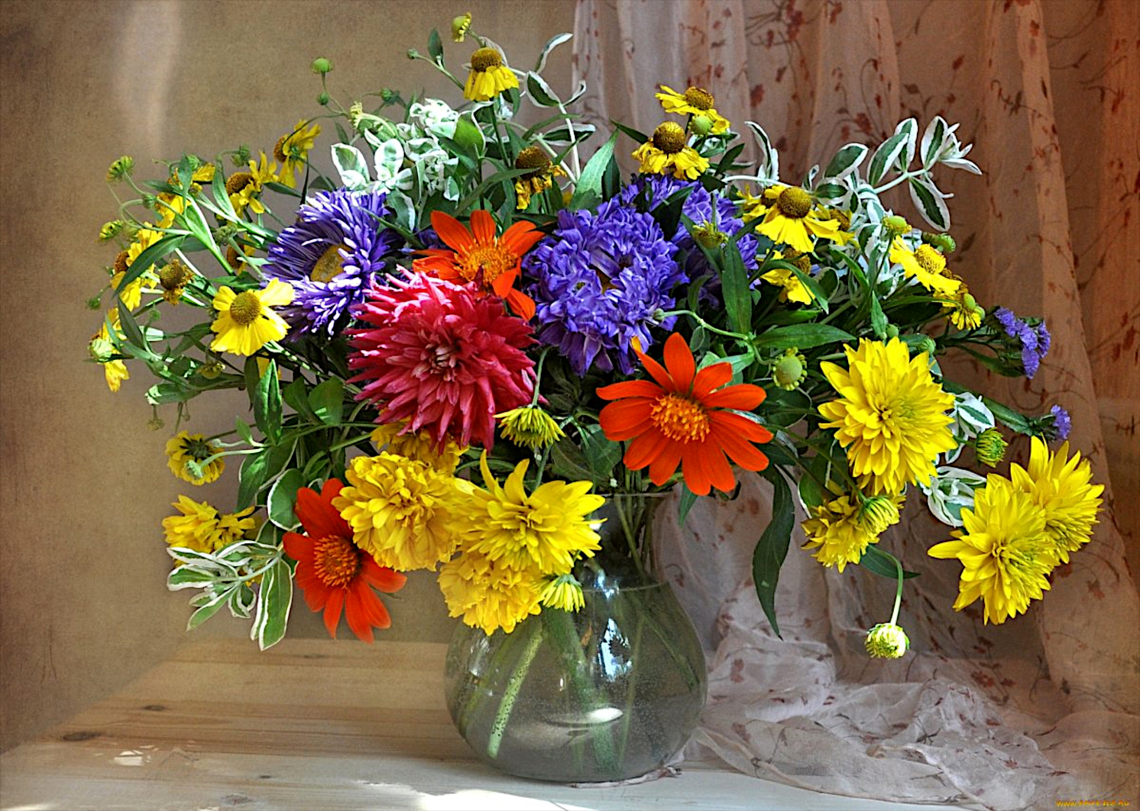 Обои натюрморт цветы ваза на рабочий стол