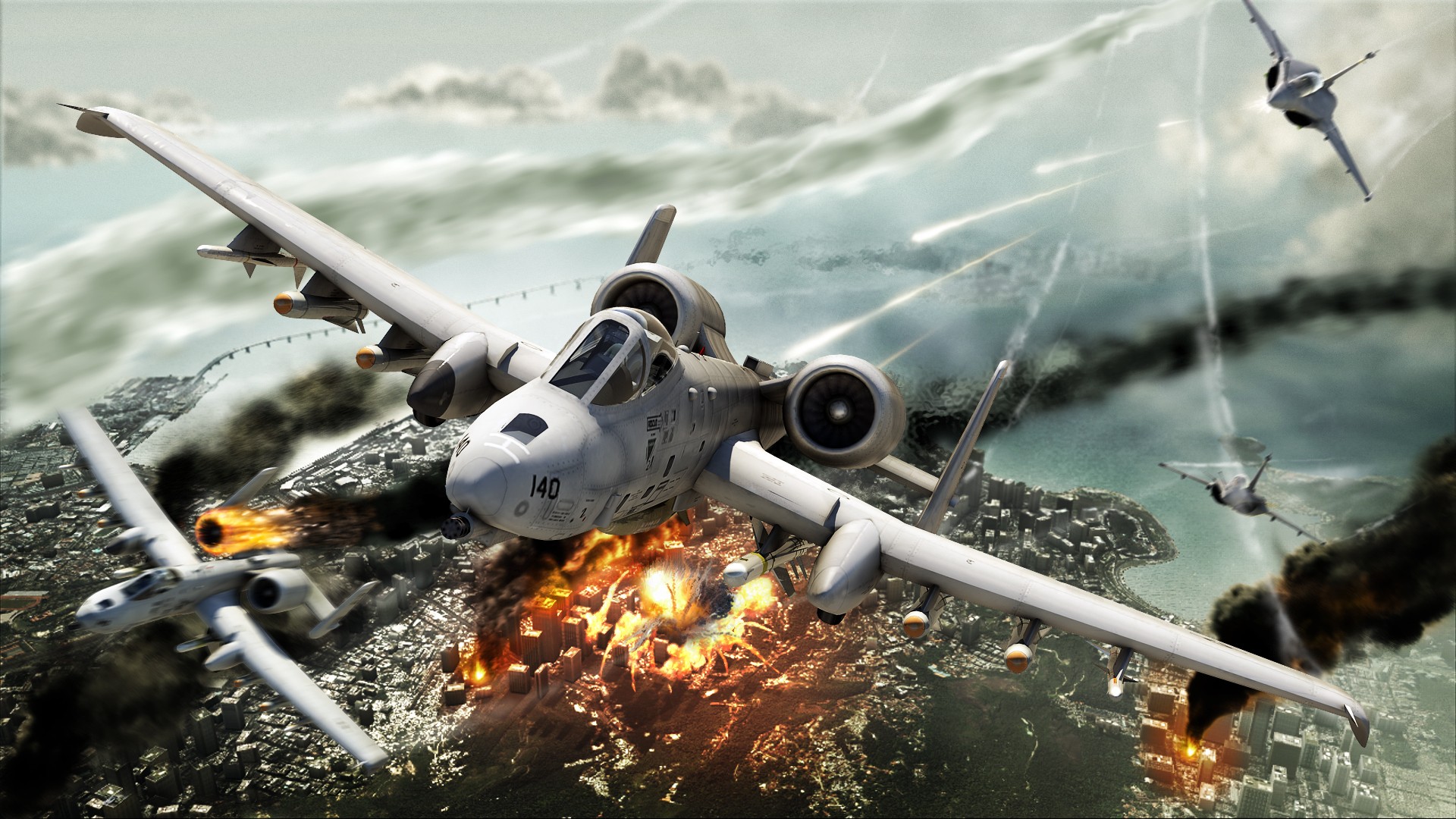 Wallpapers republic fairchild a-10 thunderbolt ii artwork air battle on the desktop