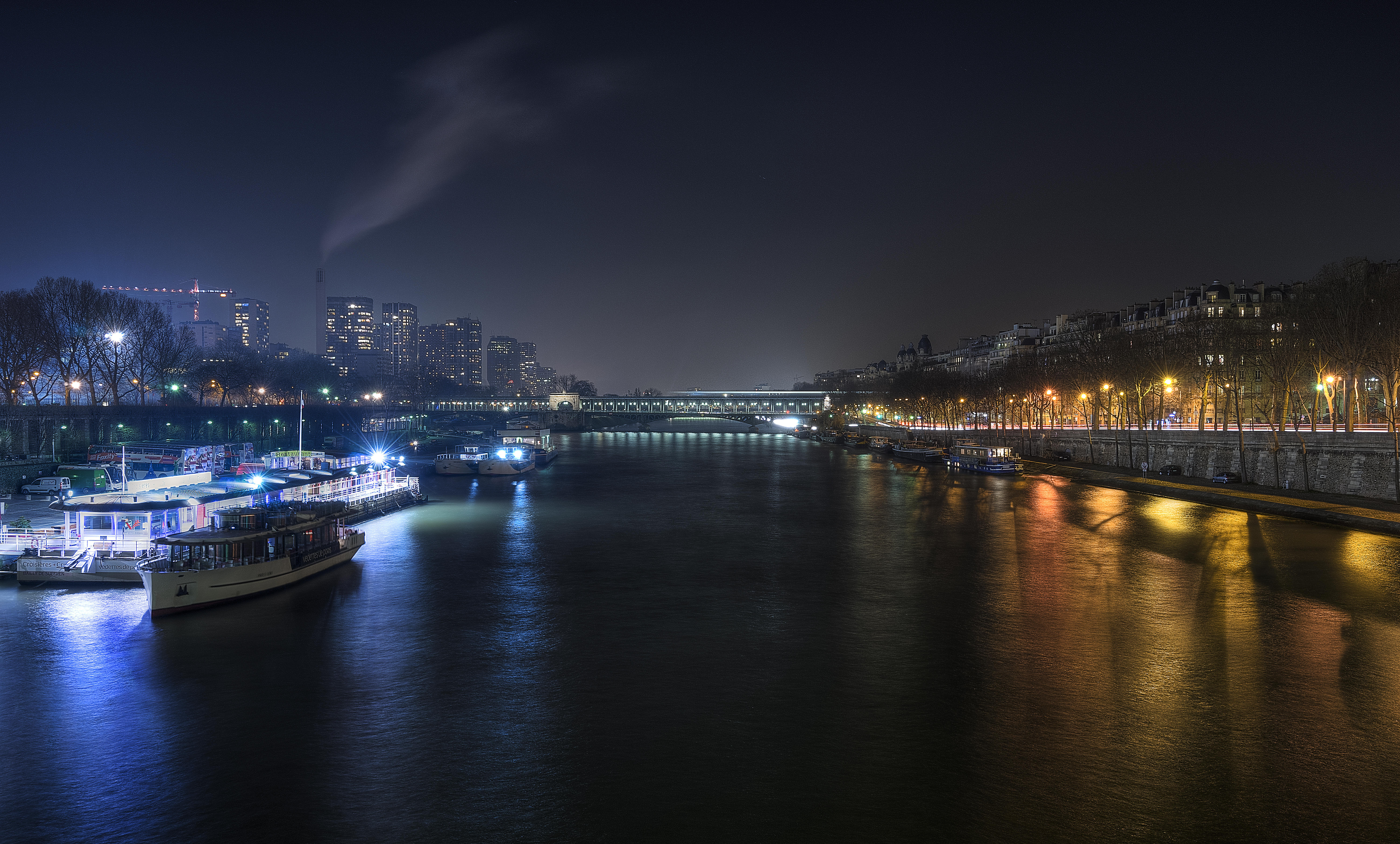 Wallpapers Paris Seine night on the desktop