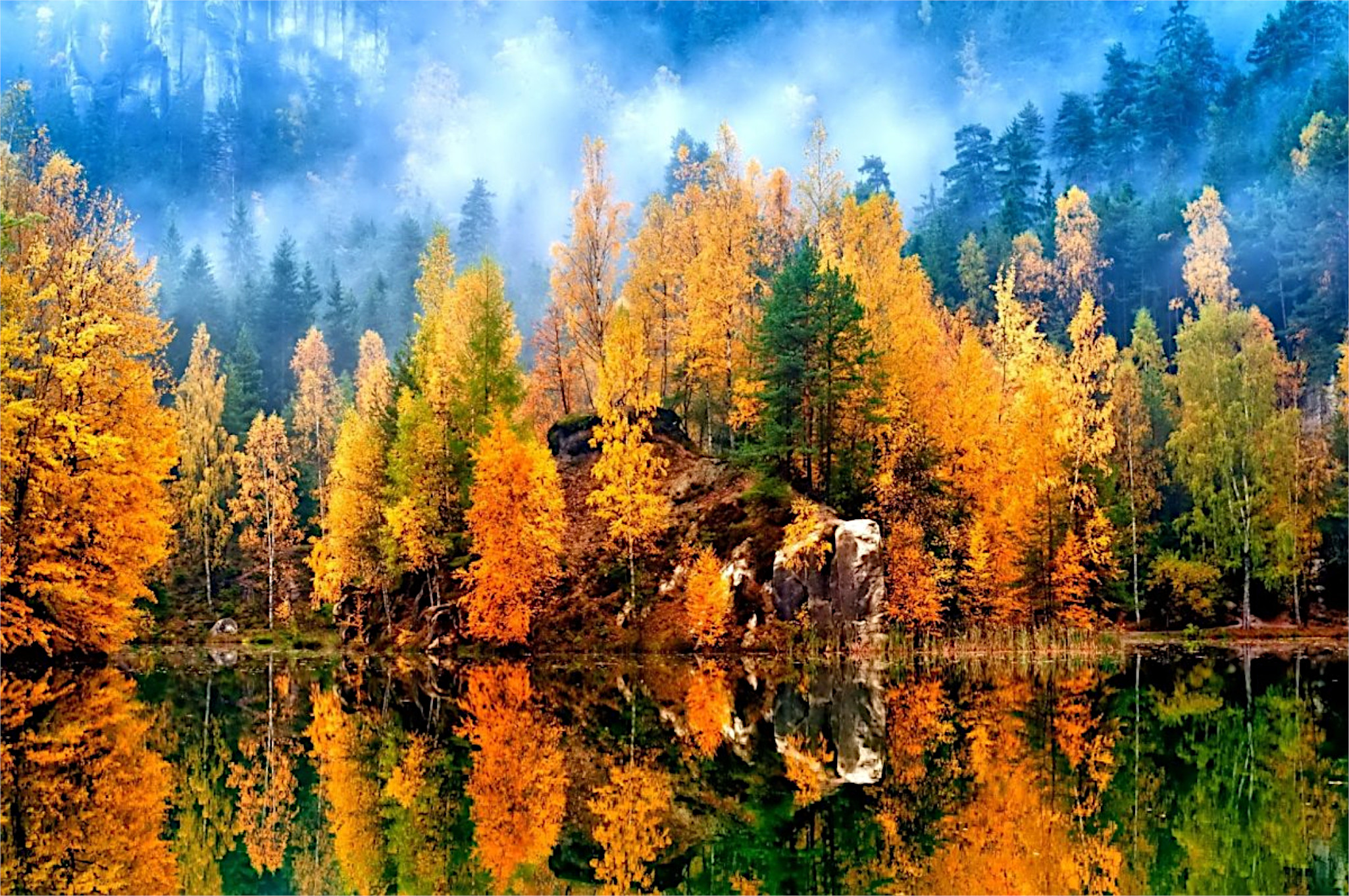 免费照片河边的秋天