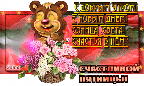 Открытка на тему открытка счастливой пятницы открытка с добрым утром пятницы медвежонок скачать бесплатно