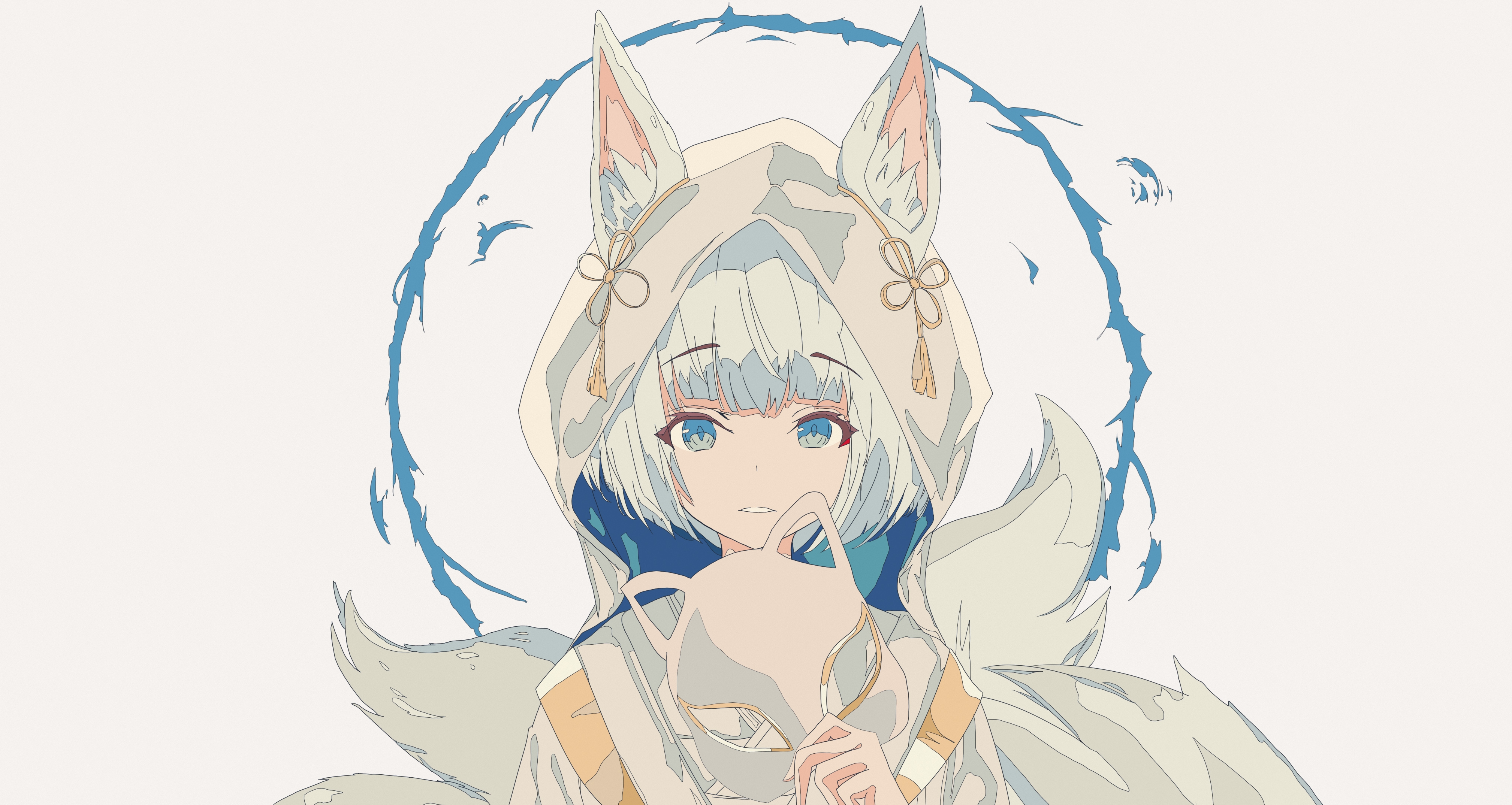 Wallpapers animal ears mask short hair on the desktop