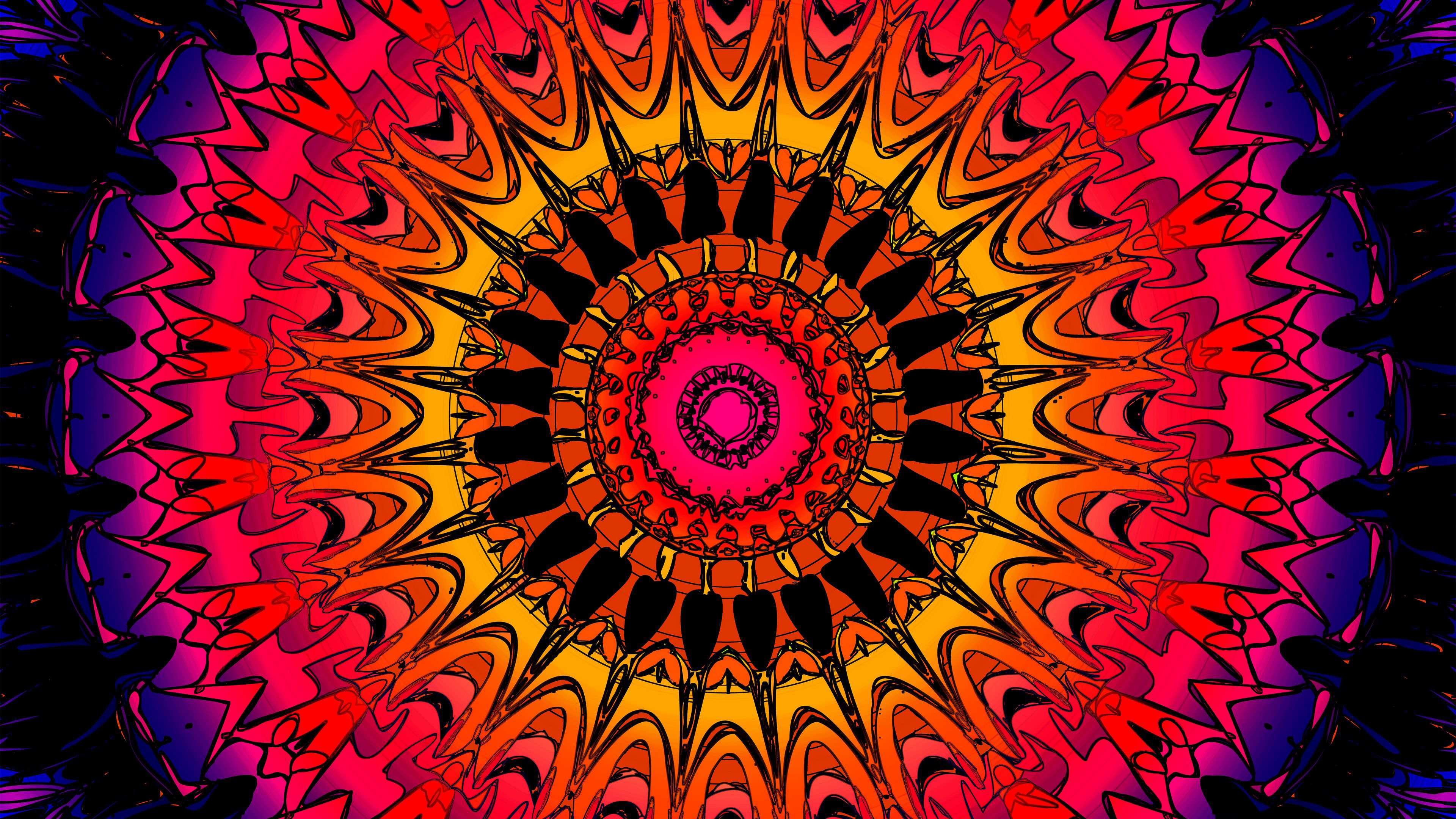 Обои красный круг comical fractal design текстуры на рабочий стол