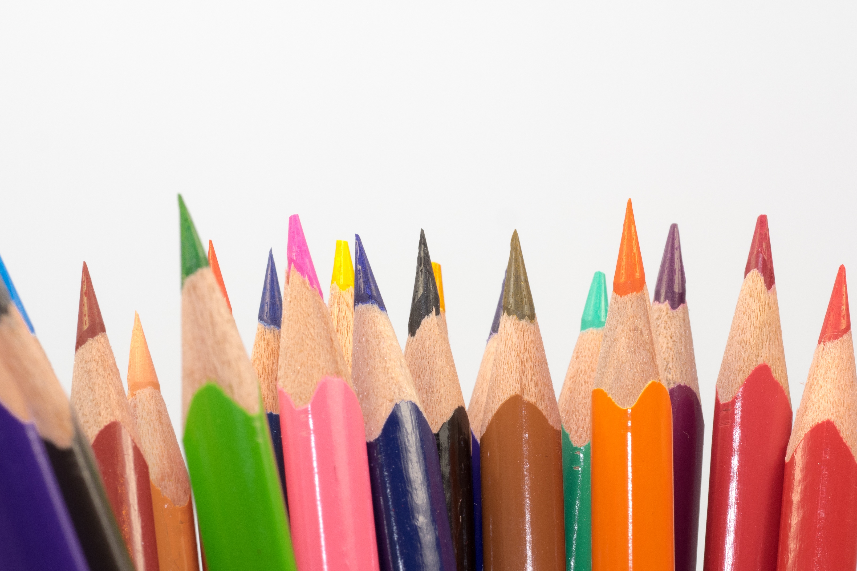 Sharp, multi-colored pencils
