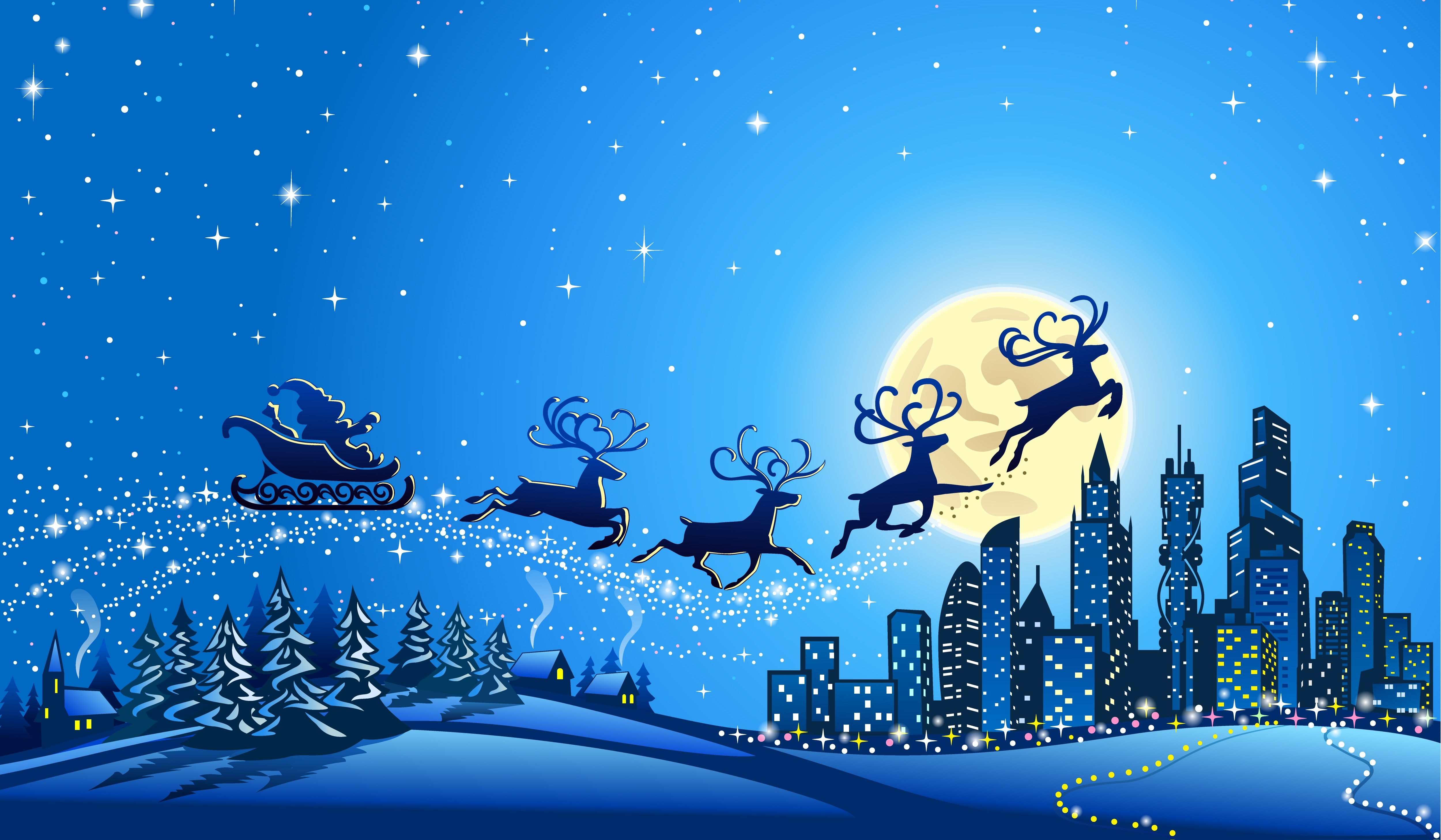 Free photo Santa Claus and reindeer