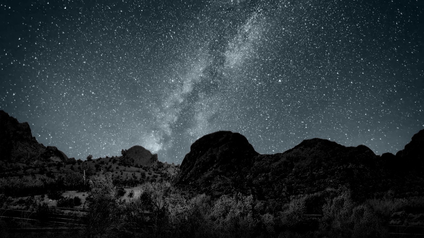 Wallpapers mountains galaxy sky on the desktop