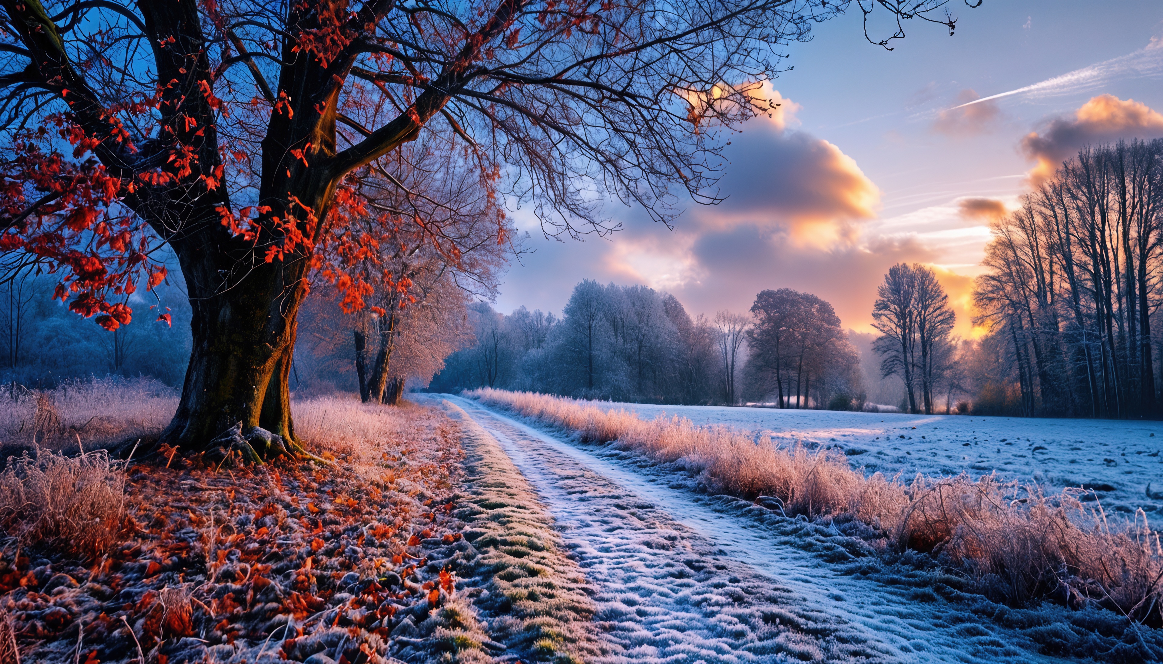 Wallpapers landscape winter tree on the desktop