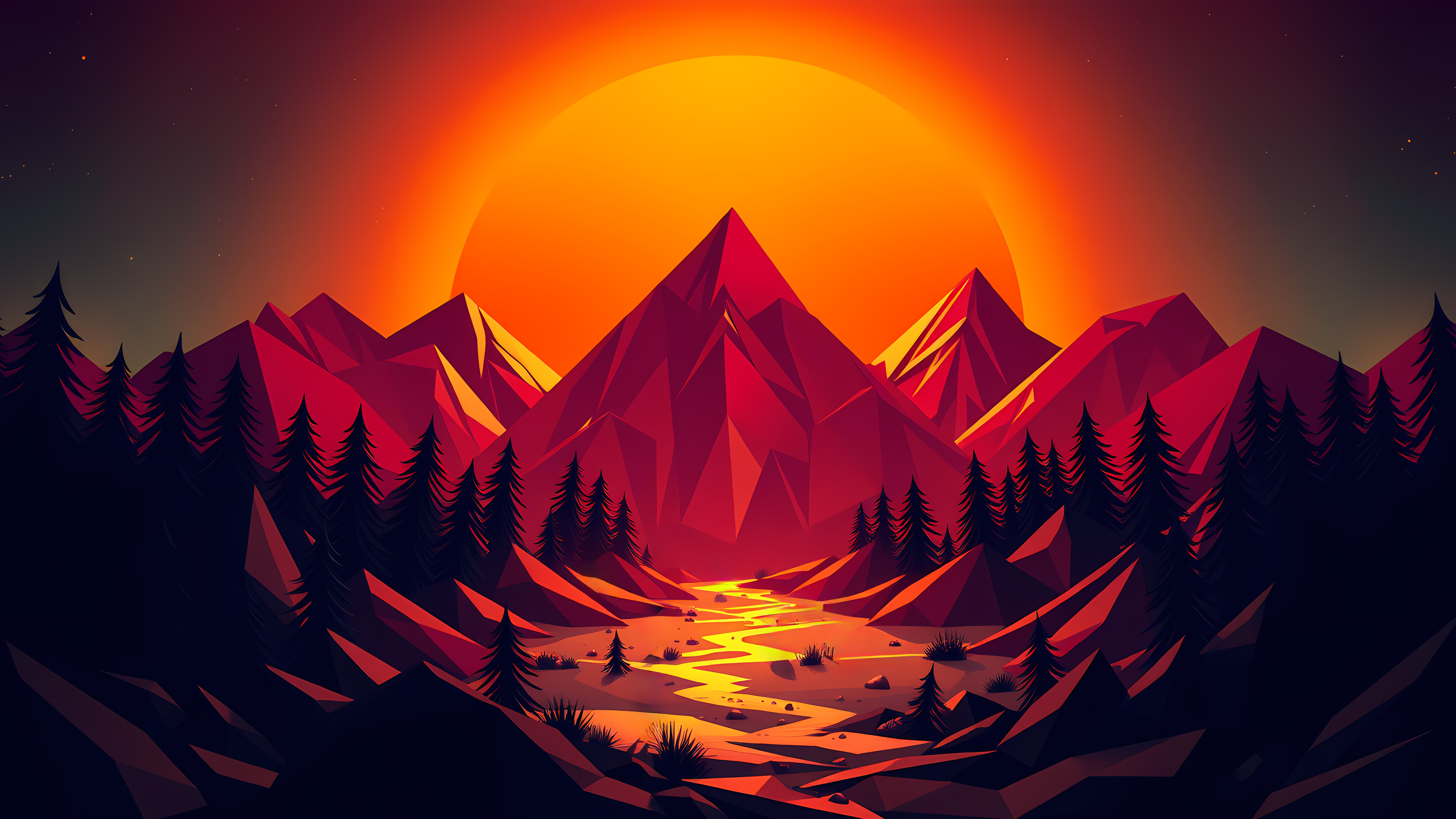 Закат в горах