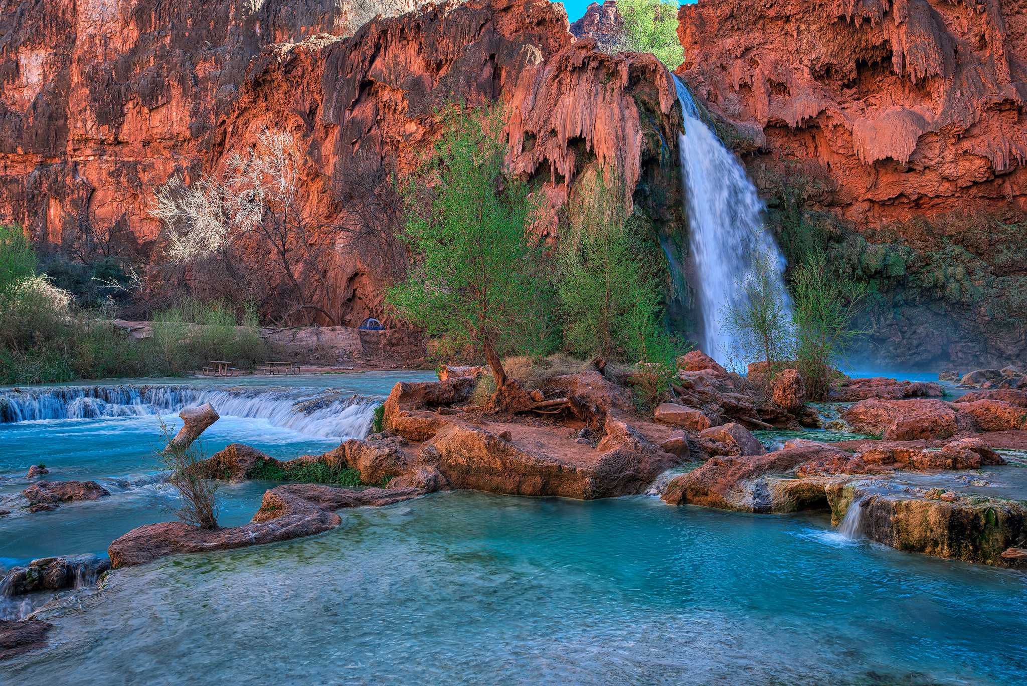 桌面上的壁纸哈瓦苏喊话 哈瓦苏瀑布 supai