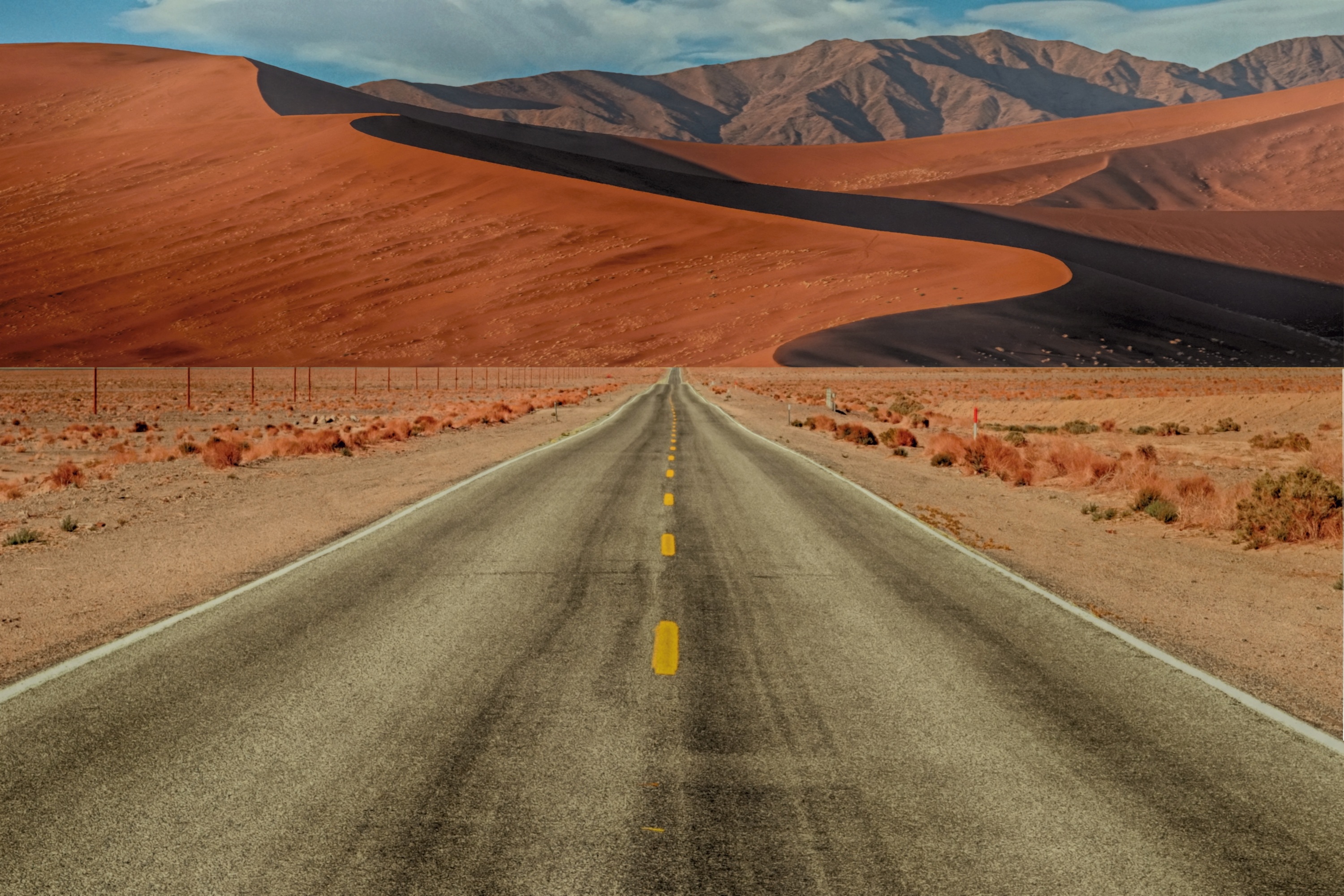 Free photo An asphalt road in the wilderness